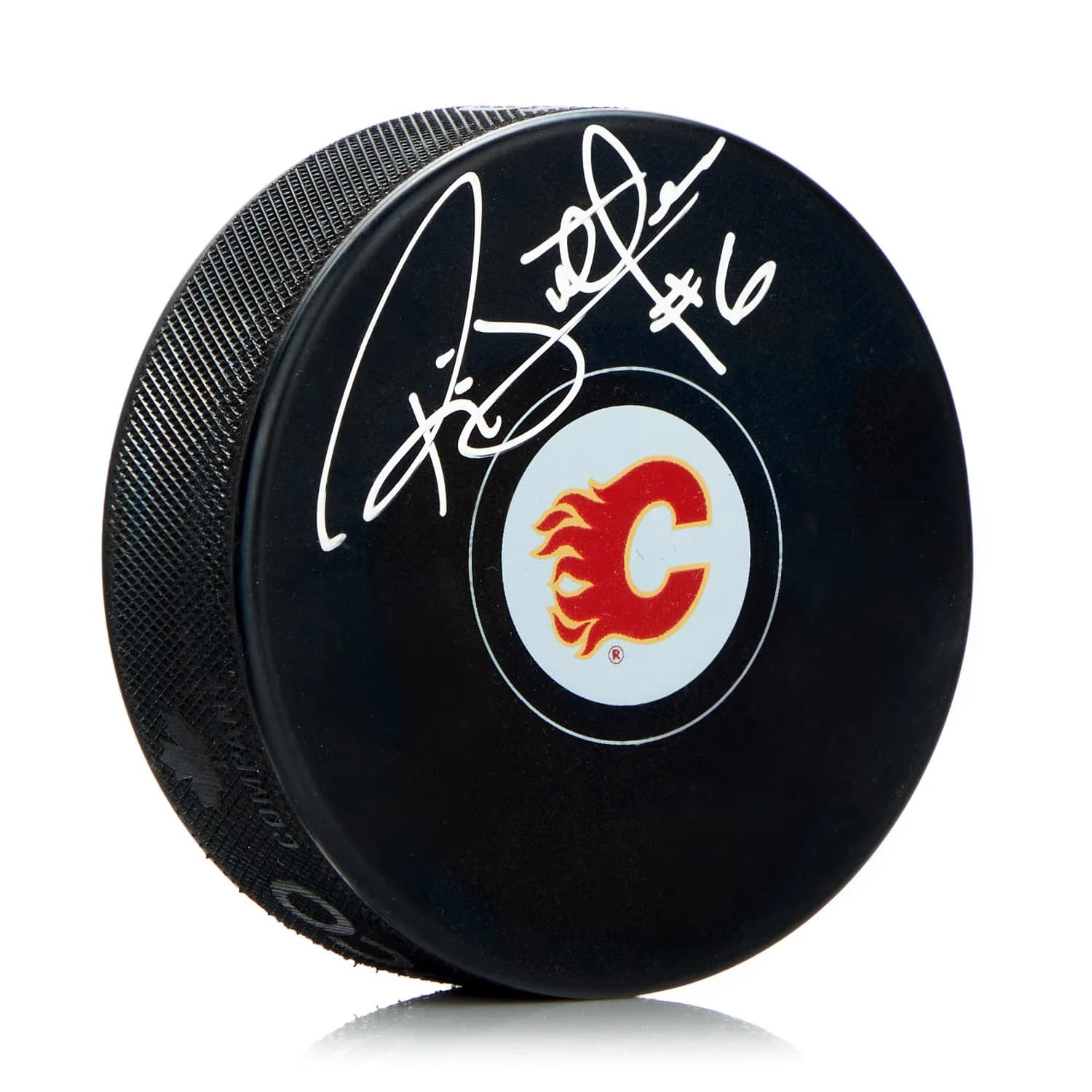 Ric Nattress Autographed Calgary Flames Hockey Puck Ric Nattress Puck hockey, Calgary Flames, supplier stock photo