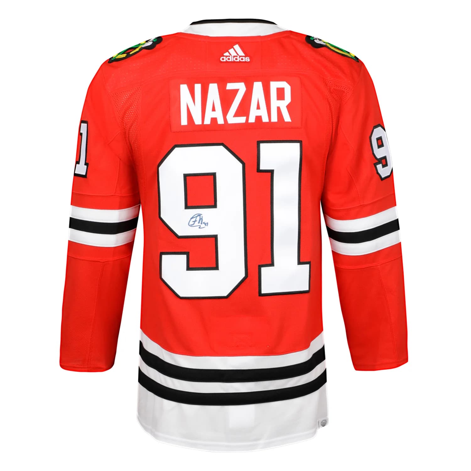 Frank Nazar Autographed Chicago Blackhawks Rookie adidas Jersey Frank Nazar Jersey rookie-adidas, Chicago Blackhawks, supplier stock photo