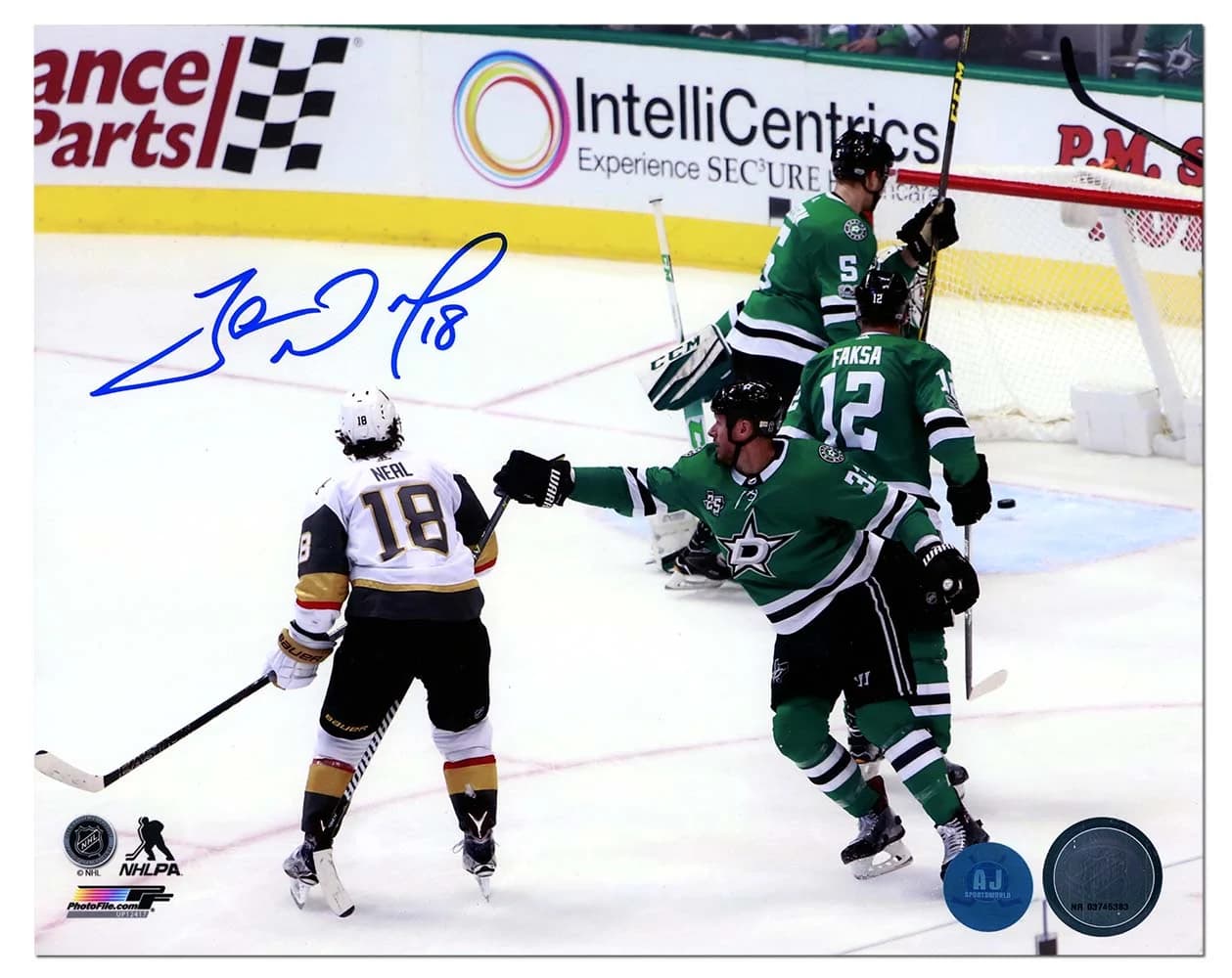 James Neal Signed Vegas Golden Knights Franchise First Goal 8x10 Photo James Neal Photo 8x10-franchise-first-goal, Vegas Golden Knights, supplier stock photo
