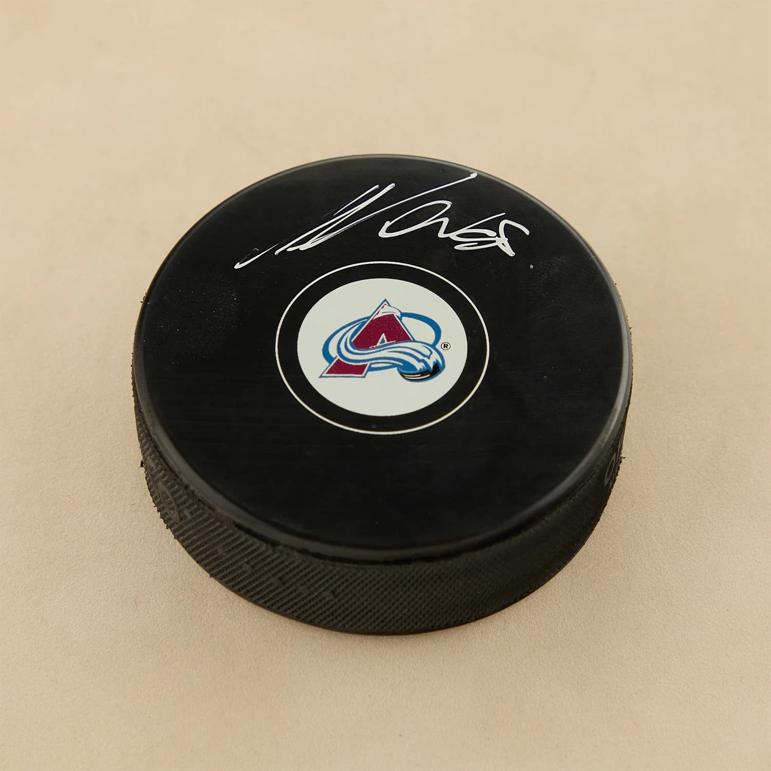 Martin Necas Autographed Colorado Avalanche Hockey Puck (Flawed) Martin Necas Puck martin-necas-colorado-avalanche-hockey-flawed, Colorado Avalanche, supplier stock photo