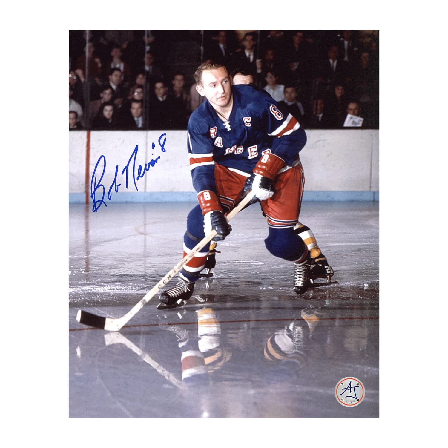 Bob Nevin Autographed New York Rangers Hockey 8x10 Photo Bob Nevin Photo 8x10-hockey, New York Rangers, supplier stock photo