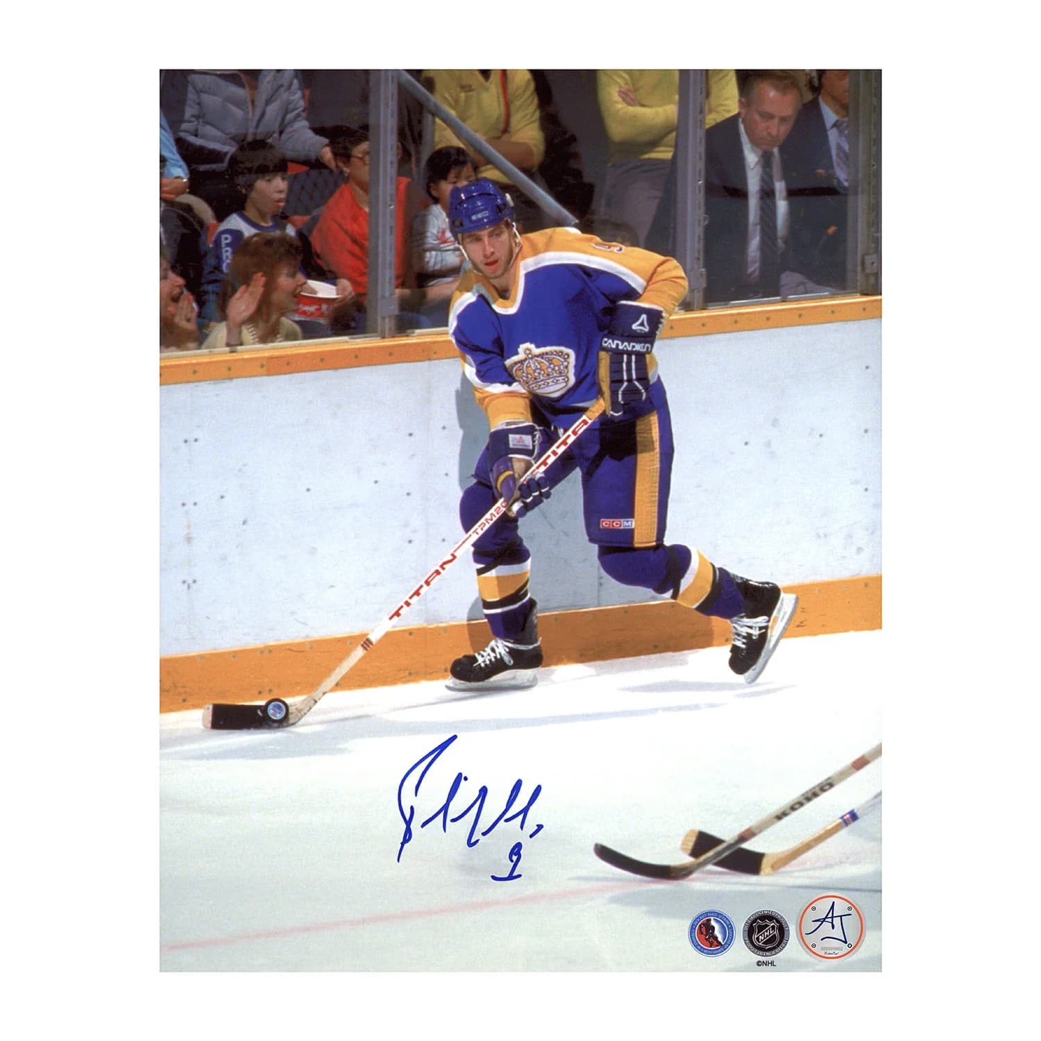 Bernie Nicholls Signed Los Angeles Kings Puck Rush 8x10 Photo Bernie Nicholls Puck 8x10-rush, Los Angeles Kings, supplier stock photo