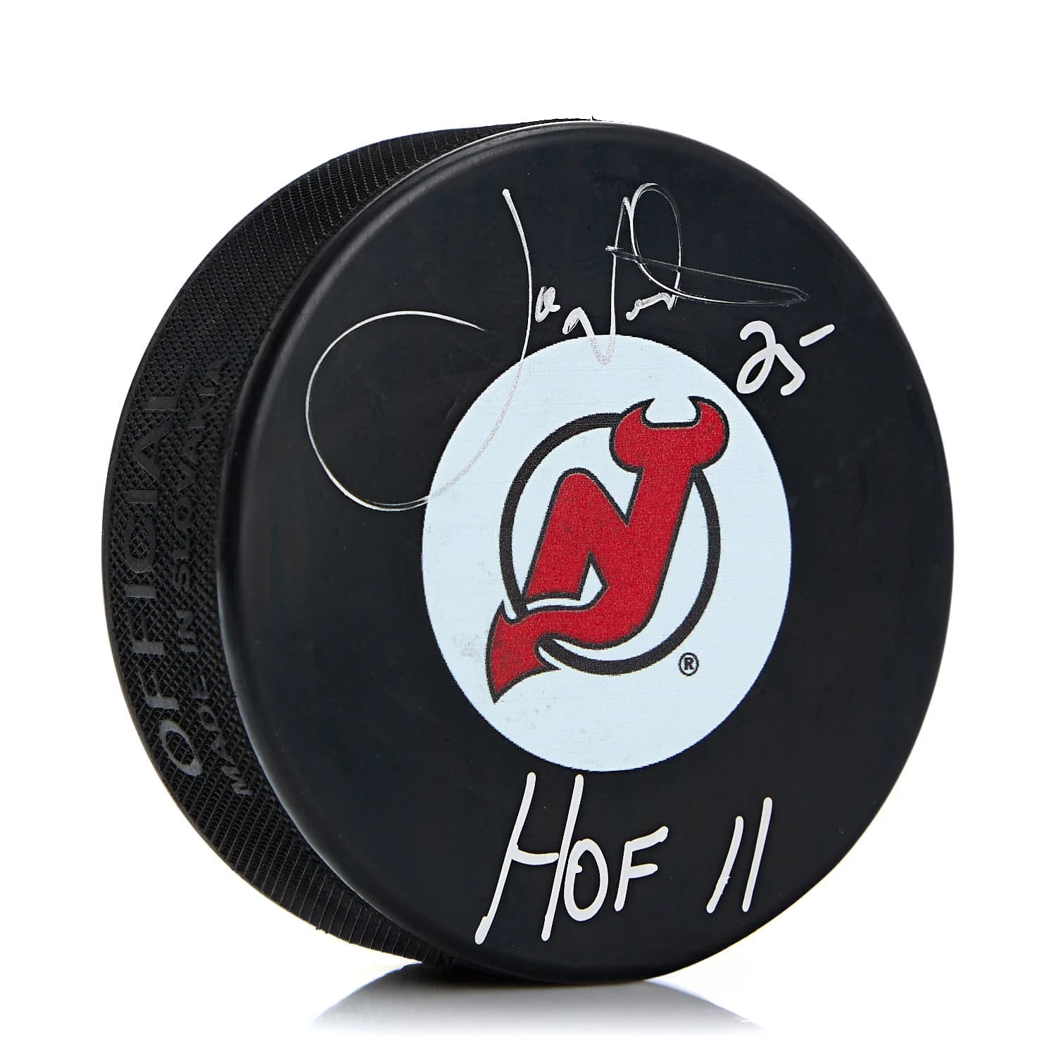 Joe Nieuwendyk Signed New Jersey Devils Hockey Puck with HOF Note Joe Nieuwendyk Jersey hockey-hof-note, New Jersey Devils, supplier stock photo