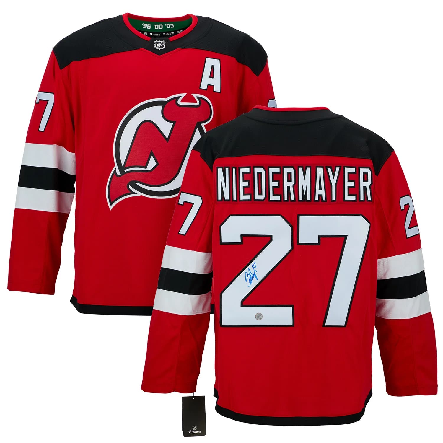 Scott Niedermayer Signed New Jersey Devils Fanatics Breakaway Jersey Scott Niedermayer Jersey breakaway, New Jersey Devils, view 3, supplier stock photo