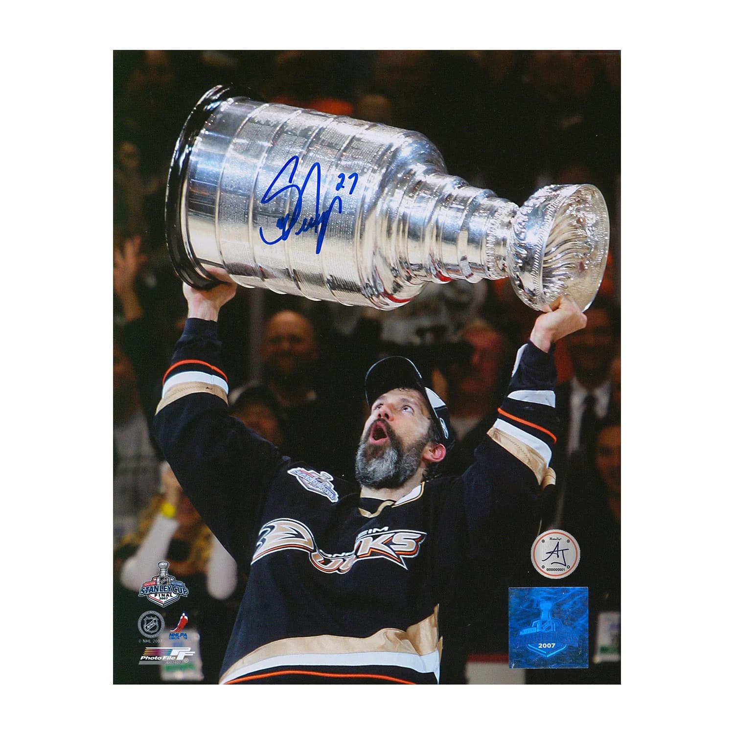 Scott Niedermayer Autographed Anaheim Ducks Stanley Cup 8x10 Photo Scott Niedermayer Photo 8x10-stanley-cup, Anaheim Ducks, supplier stock photo