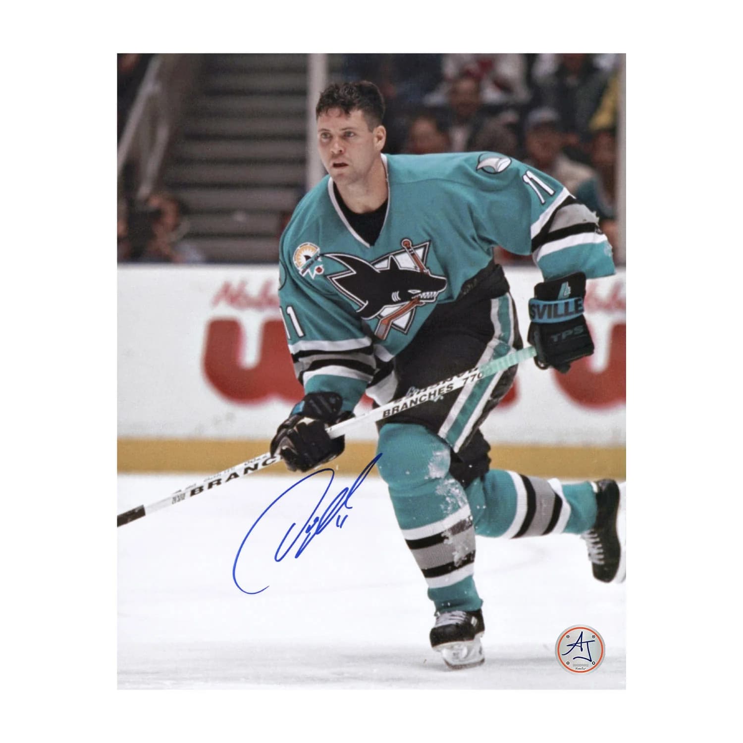 Owen Nolan Autographed San Jose Sharks Hockey 8x10 Photo Owen Nolan Photo 8x10-hockey, San Jose Sharks, supplier stock photo