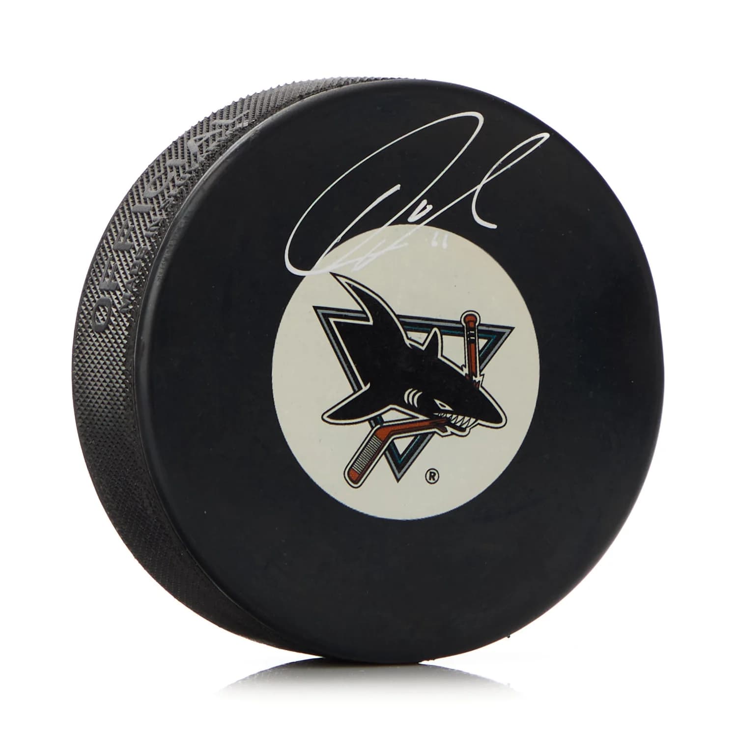 Owen Nolan San Jose Sharks Autographed Hockey Puck Owen Nolan Puck hockey, San Jose Sharks, supplier stock photo