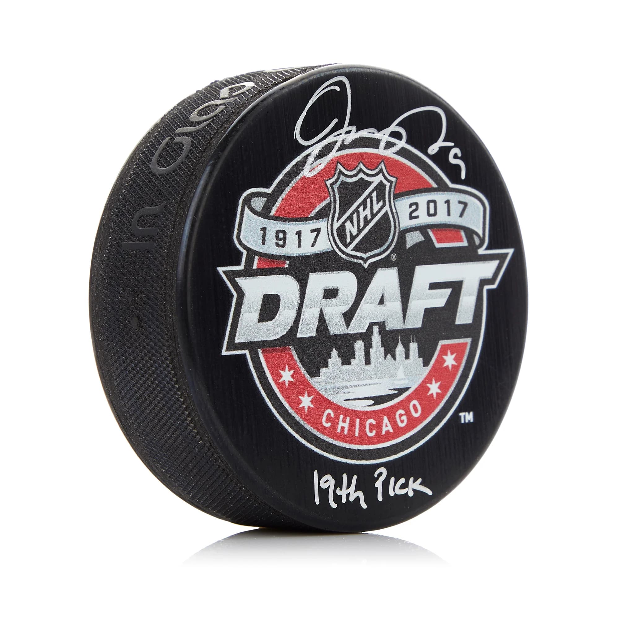 Josh Norris Signed 2017 NHL Entry Draft Puck with 19th Pick Note Josh Norris Puck 2017-nhl-entry-draft-19th-pick, supplier stock photo