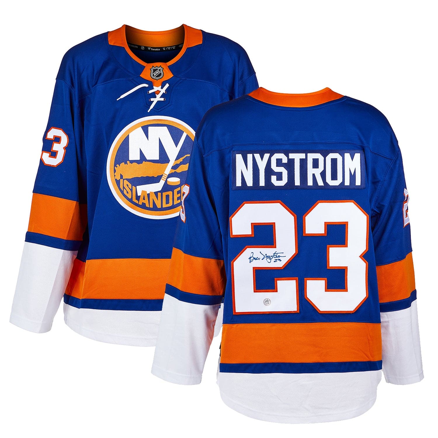 Bob Nystrom Autographed New York Islanders Fanatics Breakaway Jersey Bob Nystrom Jersey breakaway, New York Islanders, view 2, supplier stock photo