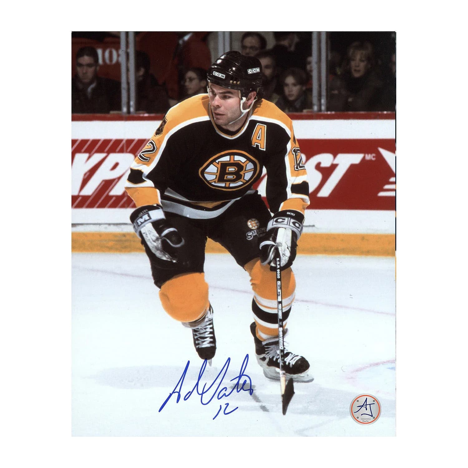 Adam Oates Autographed Boston Bruins Game Action 8x10 Photo Adam Oates Photo 8x10-game-action, Boston Bruins, supplier stock photo