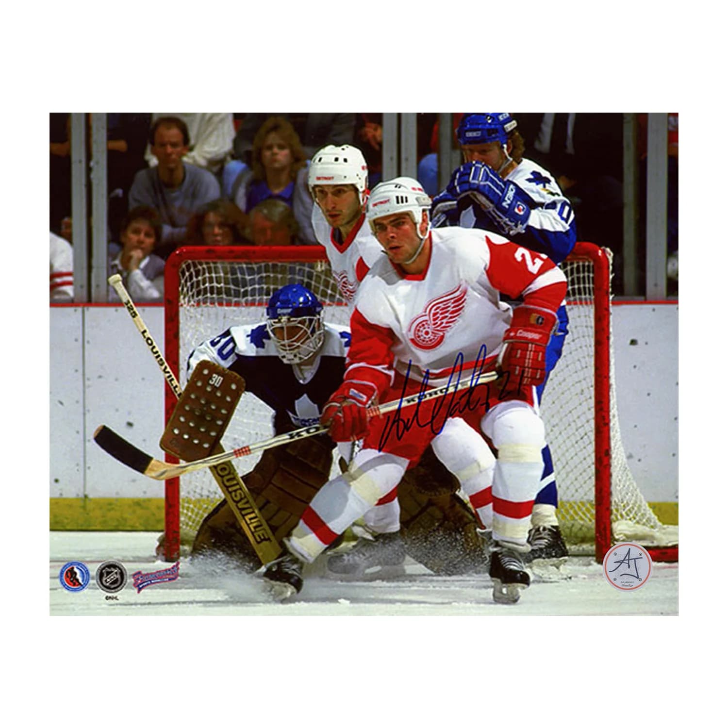 Adam Oates Autographed Detroit Red Wings Hockey 8x10 Photo Adam Oates Photo 8x10-hockey, Detroit Red Wings, supplier stock photo