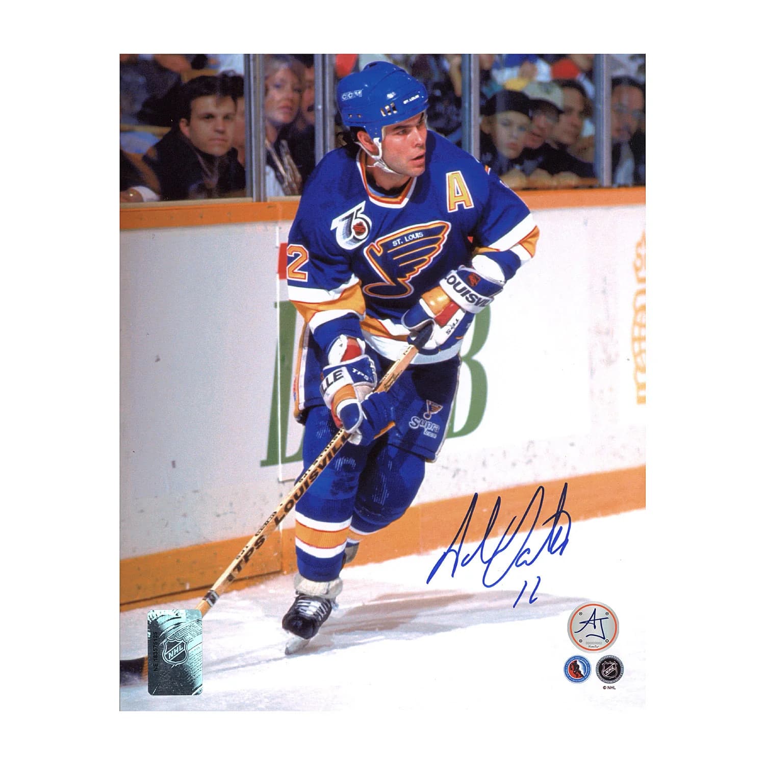 Adam Oates Autographed St Louis Blues Hockey 8x10 Photo Adam Oates Photo 8x10-hockey, St. Louis Blues, supplier stock photo