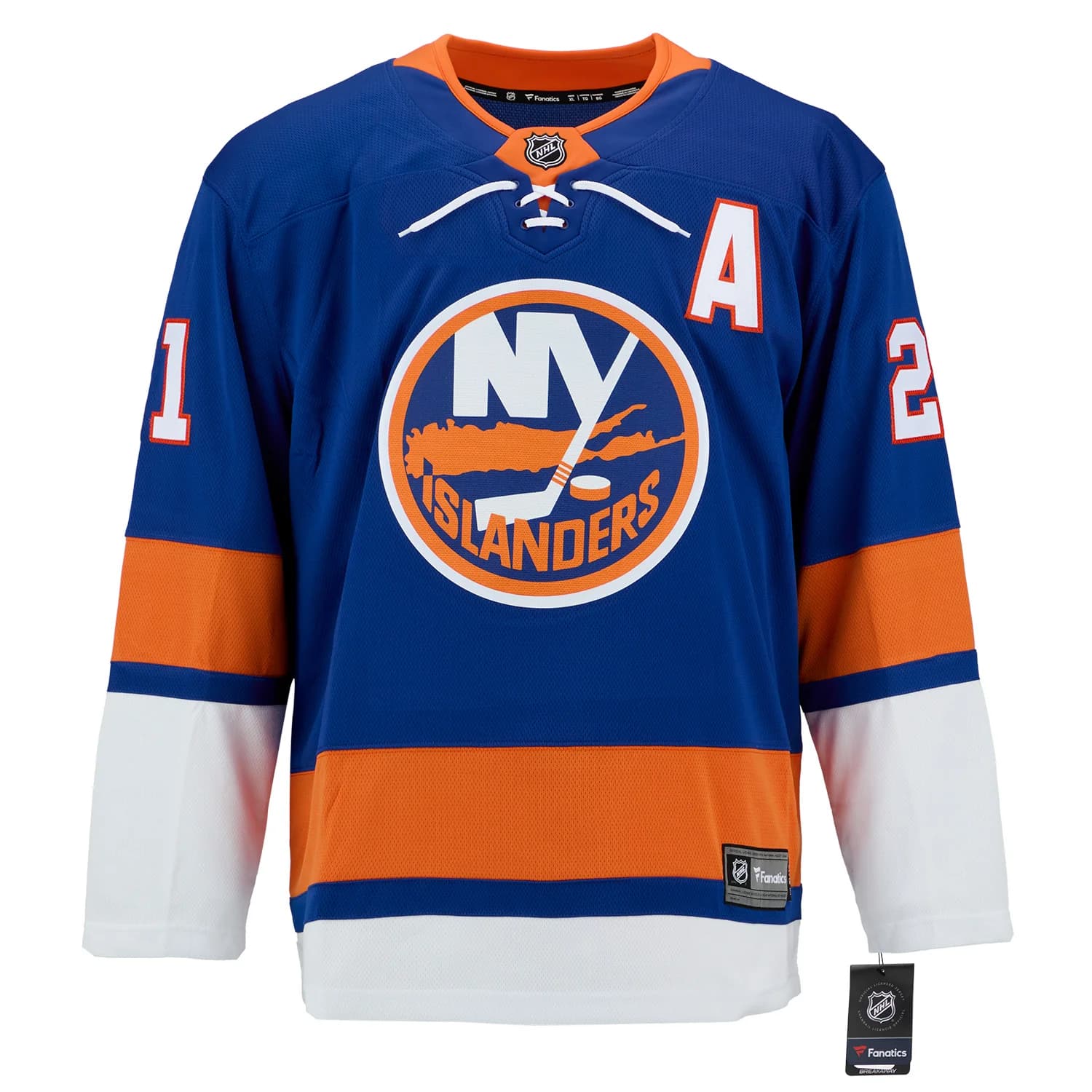 Kyle Okposo Signed New York Islanders Fanatics Breakaway Jersey Kyle Okposo Jersey breakaway, New York Islanders, view 2, supplier stock photo
