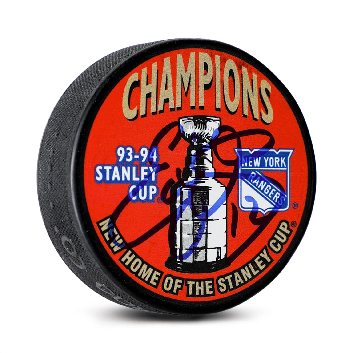 Ed Olczyk Signed New York Rangers 1994 Stanley Cup Puck Ed Olczyk Puck 1994-stanley-cup, New York Rangers, supplier stock photo