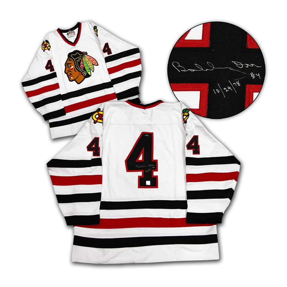 Bobby Orr Chicago Blackhawks Signed & Dated Last Game Jersey #/144 Bobby Orr Jersey dated-last-game-144, Chicago Blackhawks, supplier stock photo