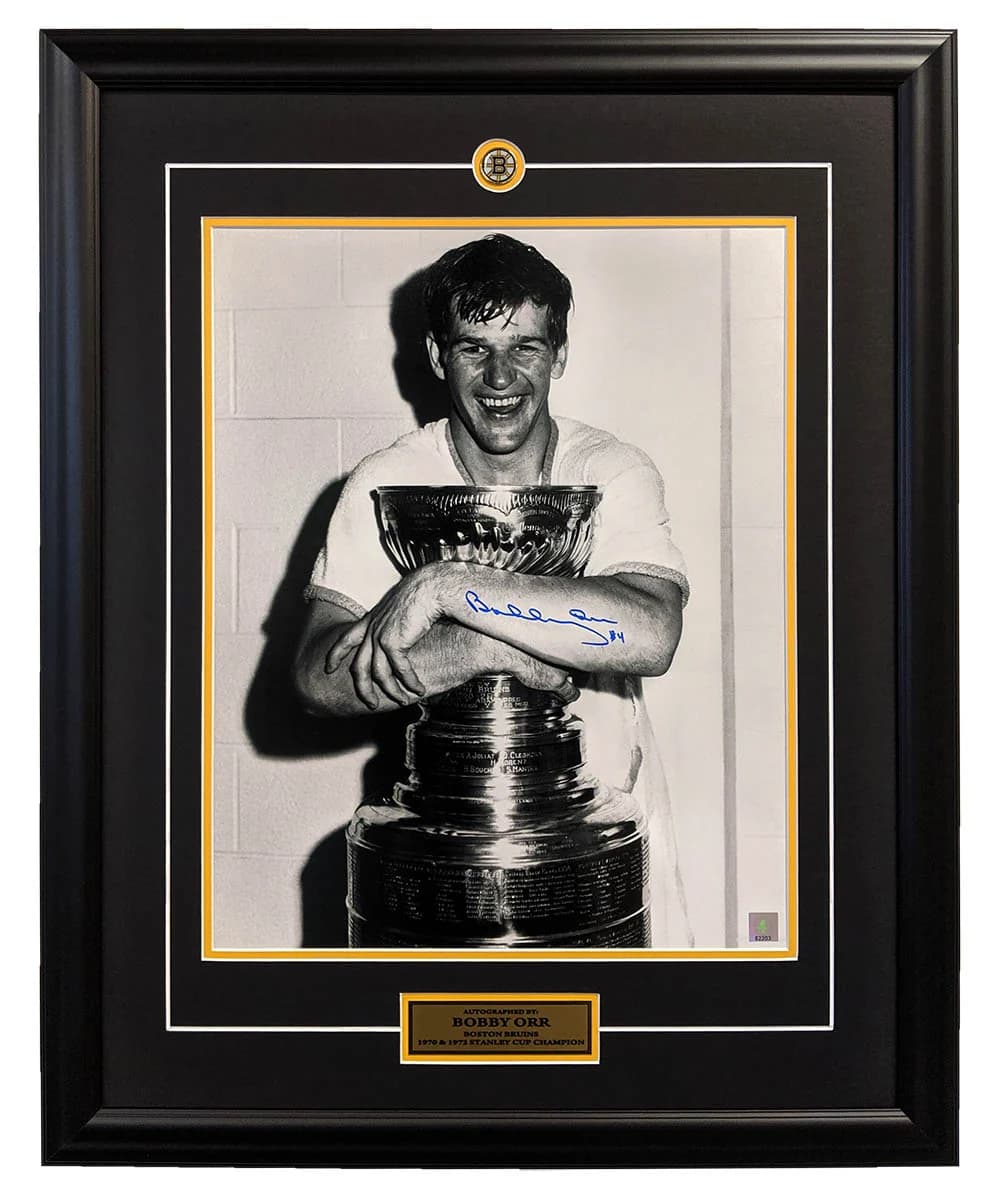 Bobby Orr Boston Bruins Autographed Stanley Cup Champion 26x32 Frame Bobby Orr Other 26x32-boston-bruins-stanley-cup-champion-frame, Boston Bruins, supplier stock photo