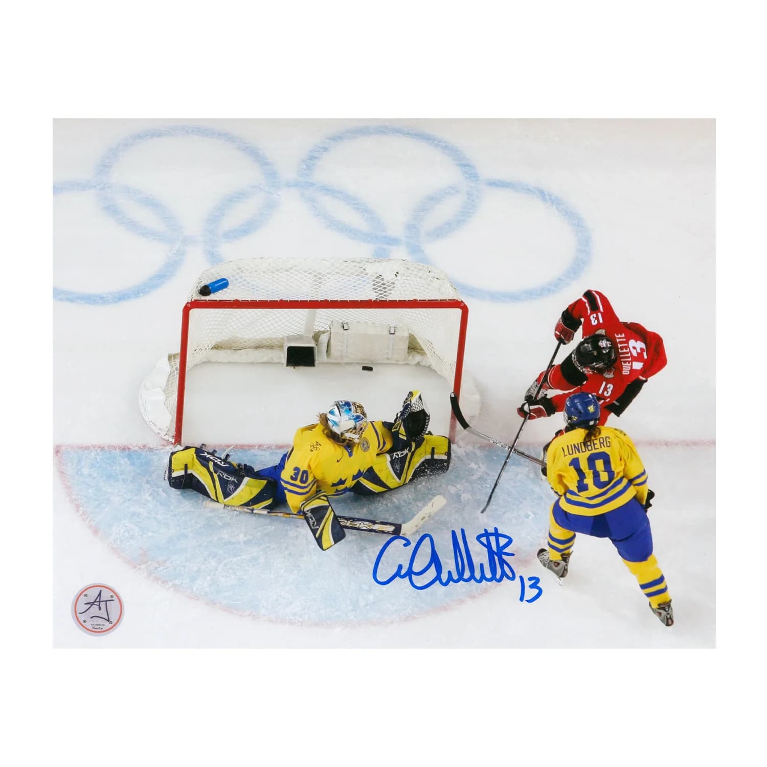 Caroline Ouellette Autographed Team Canada Gold Medal Goal 8x10 Photo Caroline Ouellette Photo 8x10-team-canada-gold-medal-goal, supplier stock photo