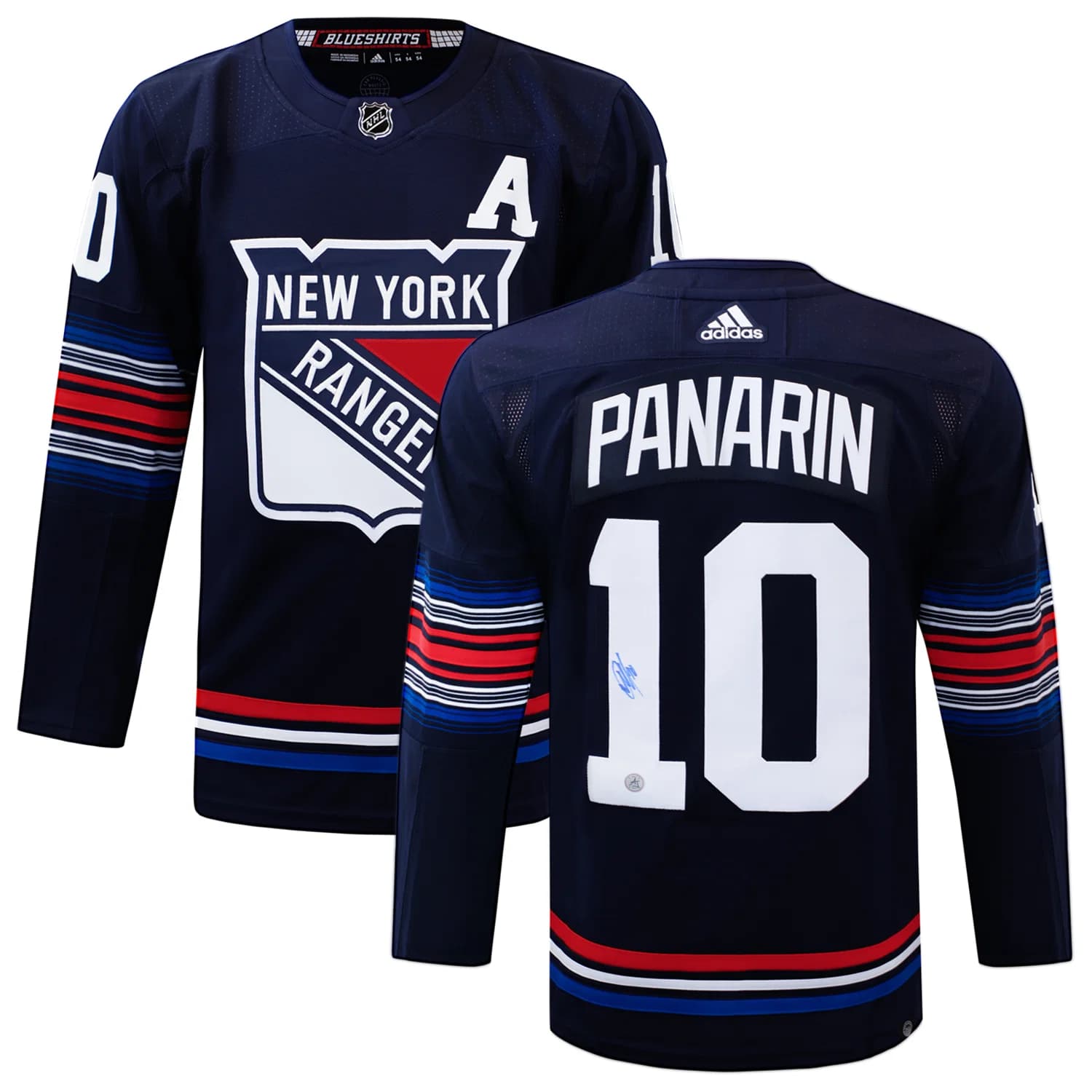 Artemi Panarin Signed New York Rangers Alt Crest adidas Jersey Artemi Panarin Jersey alt-crest-adidas, New York Rangers, view 3, supplier stock photo