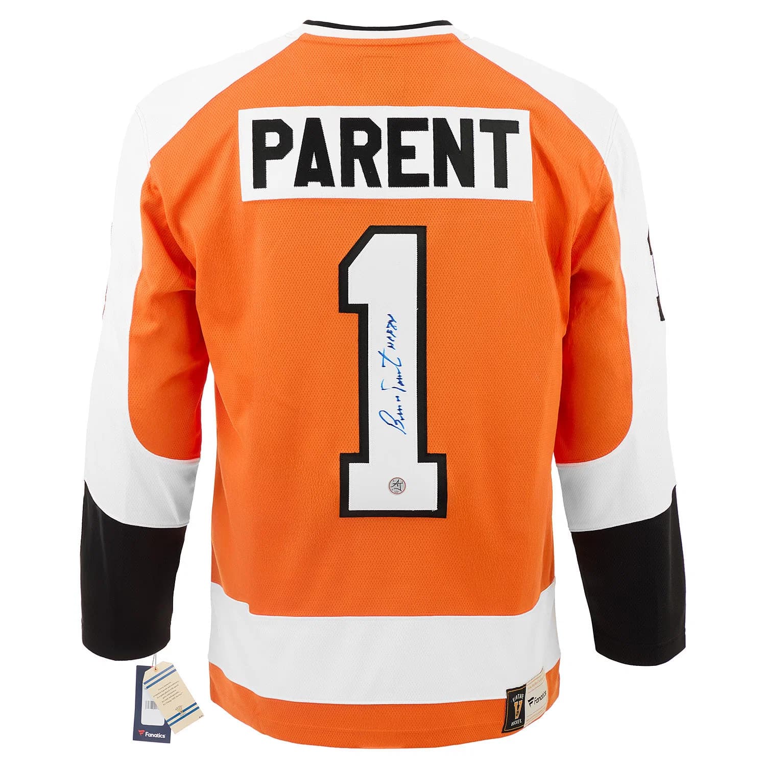 Bernie Parent Signed & Inscribed Philadelphia Flyers Fanatics Throwback Jersey Bernie Parent Jersey bernie-parent-inscribed-philadelphia-flyers, Philadelphia Flyers, supplier stock photo