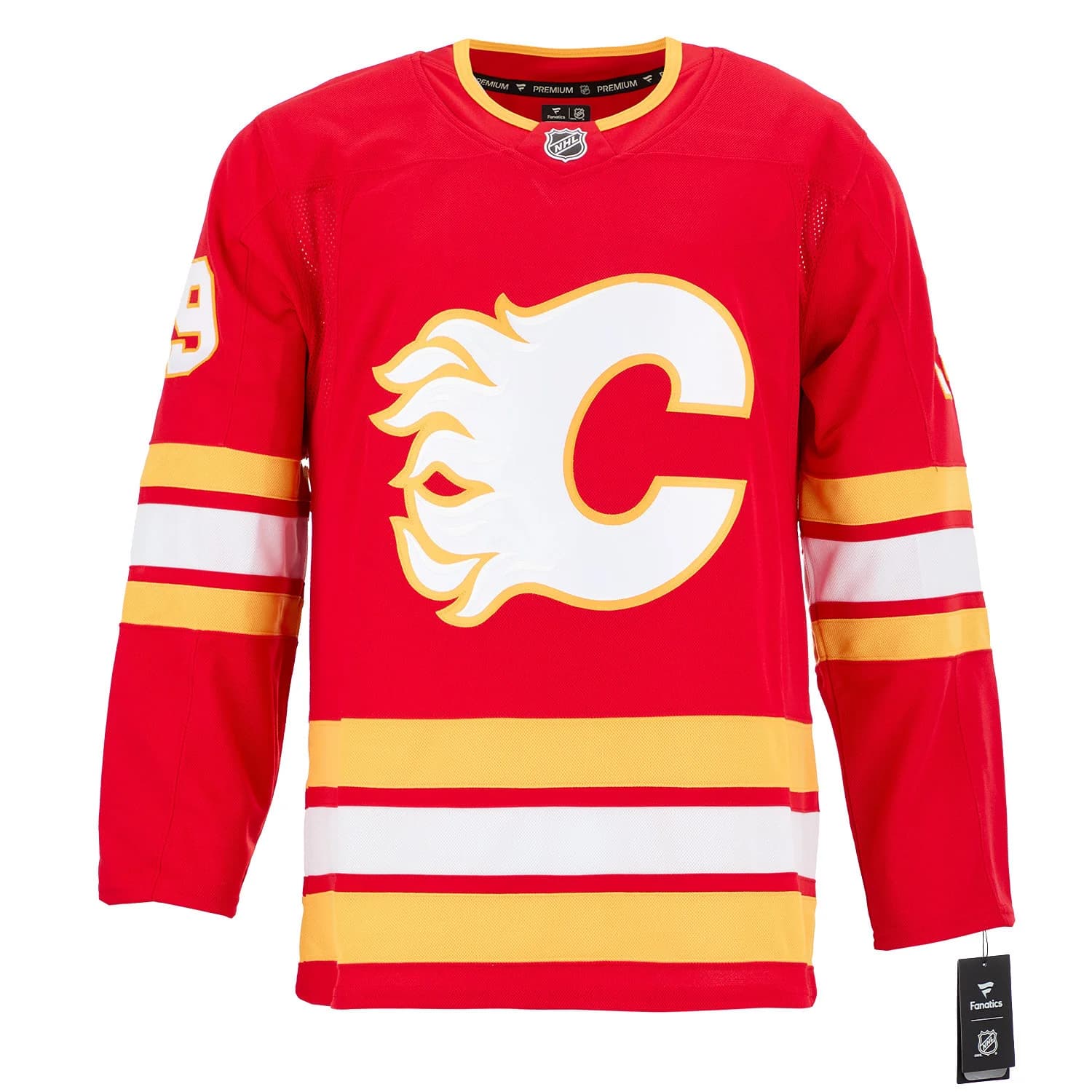 Zayne Parekh Autographed Calgary Flames Fanatics Premium Jersey Zayne Parekh Jersey premium, Calgary Flames, view 2, supplier stock photo