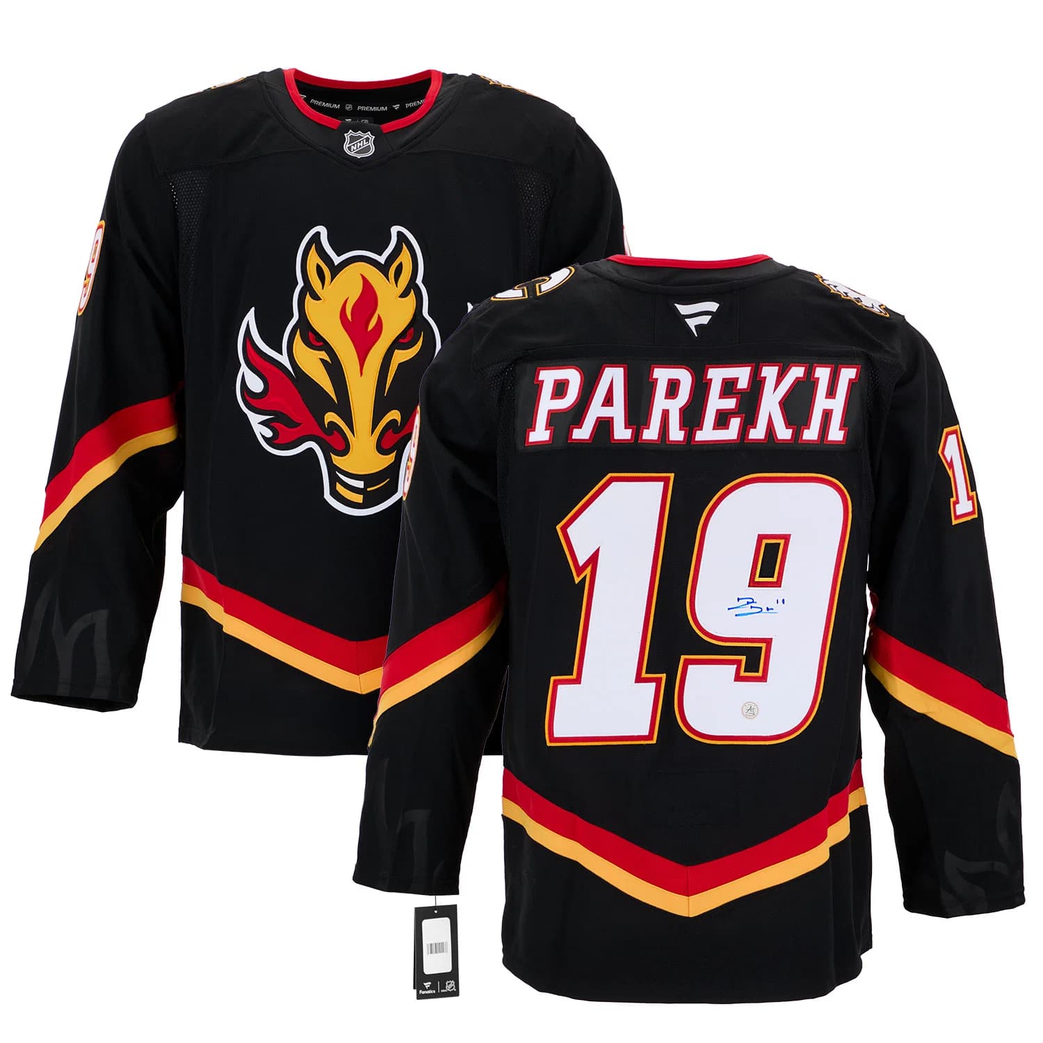 Zayne Parekh Signed Calgary Flames Alt Blasty Fanatics Premium Jersey Zayne Parekh Jersey alt-blasty-premium, Calgary Flames, view 3, supplier stock photo