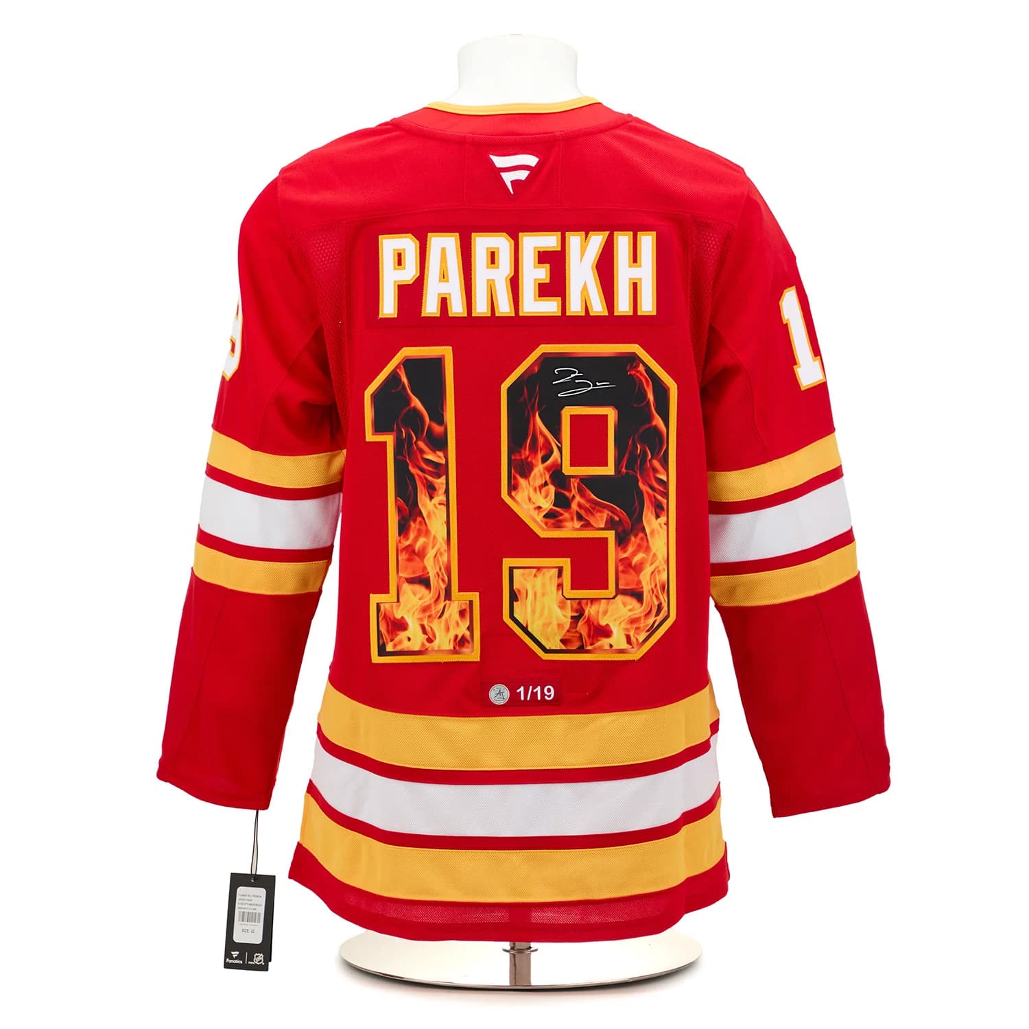 Zayne Parekh Signed Calgary Flames Roaring Fire Art Jersey #1/19 Zayne Parekh Jersey zayne-parekh-calgary-flames-roaring-fire, Calgary Flames, supplier stock photo