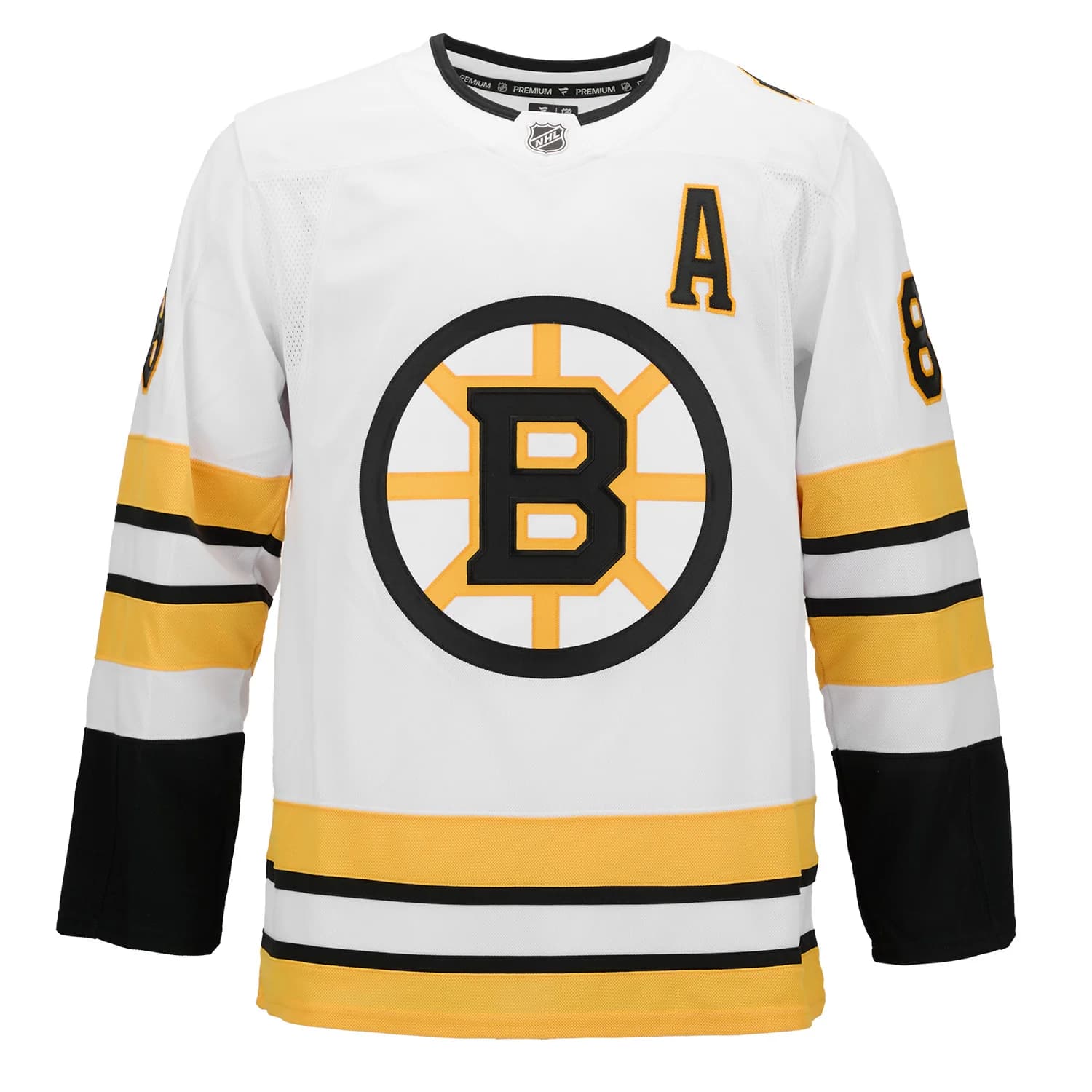 David Pastrnak Signed Boston Bruins White Fanatics Premium Jersey David Pastrnak Jersey david-pastrnak-boston-bruins-white-premium, Boston Bruins, view 2, supplier stock photo