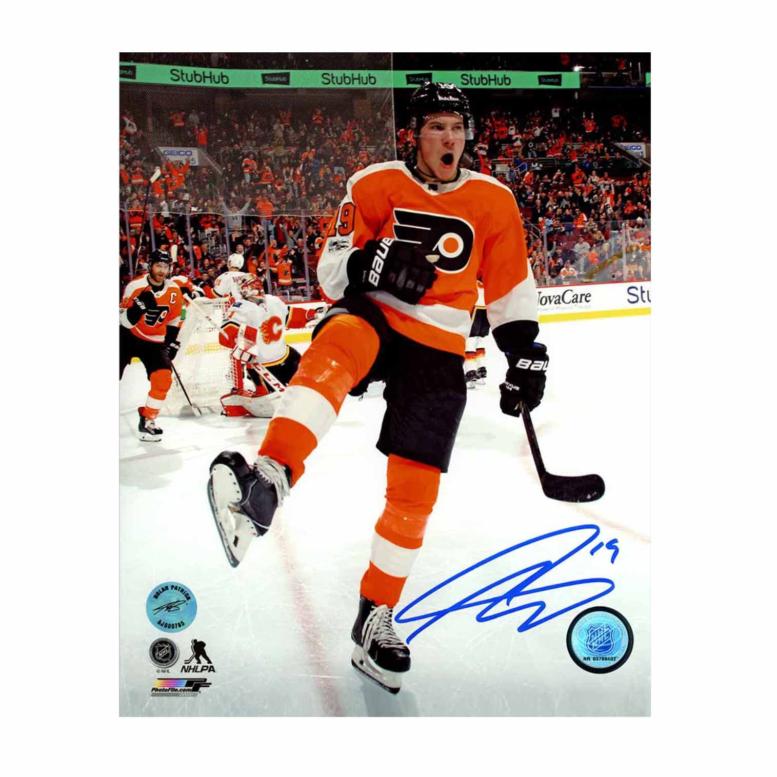 Nolan Patrick Signed Philadelphia Flyers Goal Celebration 8x10 Photo Nolan Patrick Photo 8x10-goal-celebration, Philadelphia Flyers, supplier stock photo