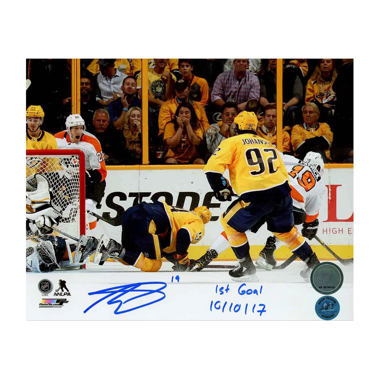 Nolan Patrick Signed & Dated Philadelphia Flyers 1st NHL Goal 8x10 Photo Nolan Patrick Photo 8x10-dated-1st-nhl-goal, Philadelphia Flyers, supplier stock photo
