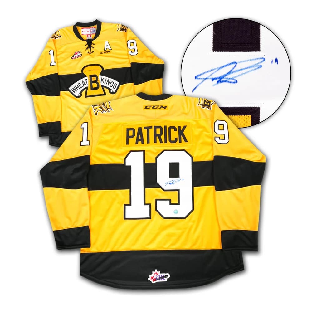 Nolan Patrick Brandon Wheat Kings Autographed CHL Hockey Jersey Nolan Patrick Jersey brandon-wheat-kings-chl-hockey, supplier stock photo