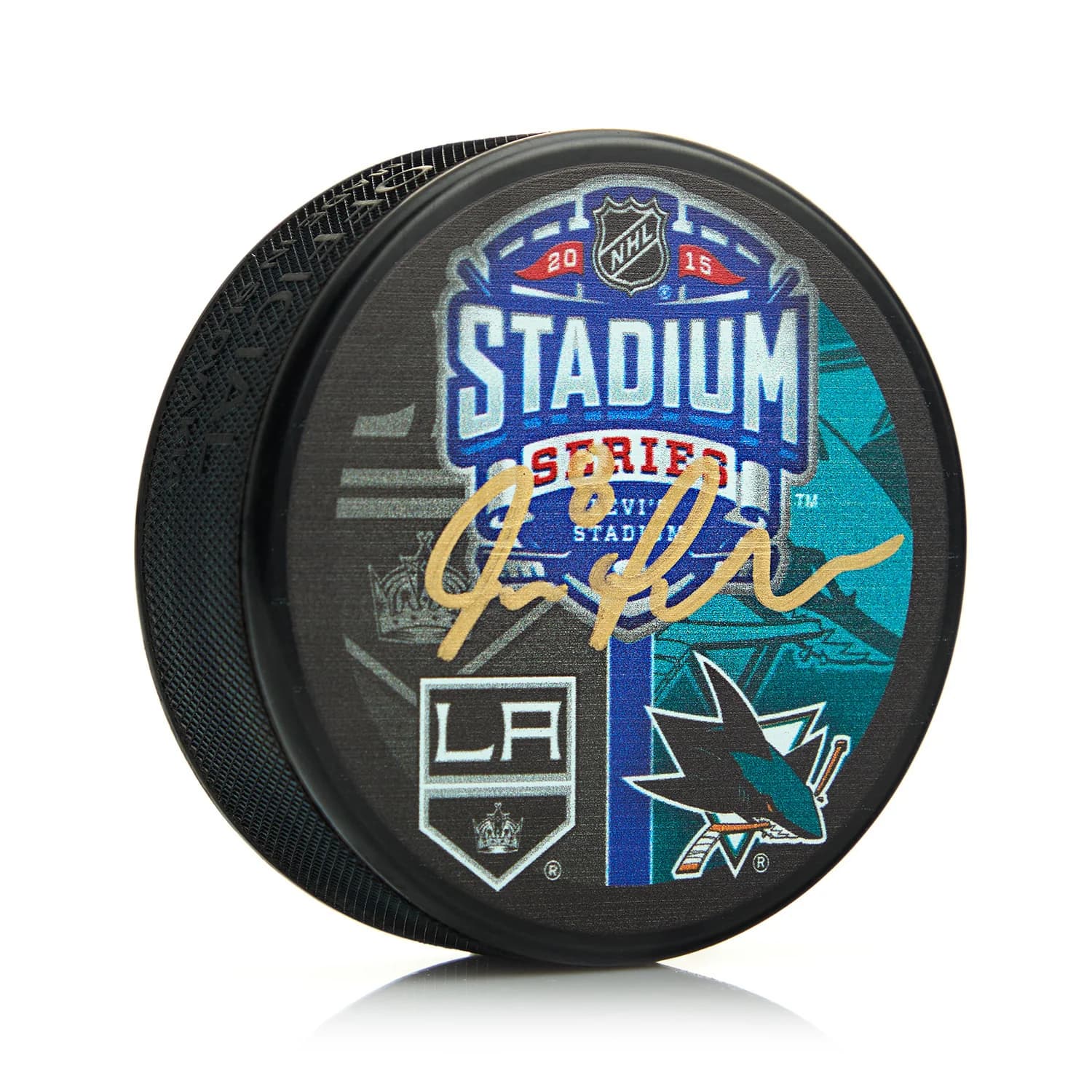 Joe Pavelski Autographed San Jose Sharks 2015 Stadium Series Hockey Puck Joe Pavelski Puck 2015-stadium-series-hockey, San Jose Sharks, supplier stock photo