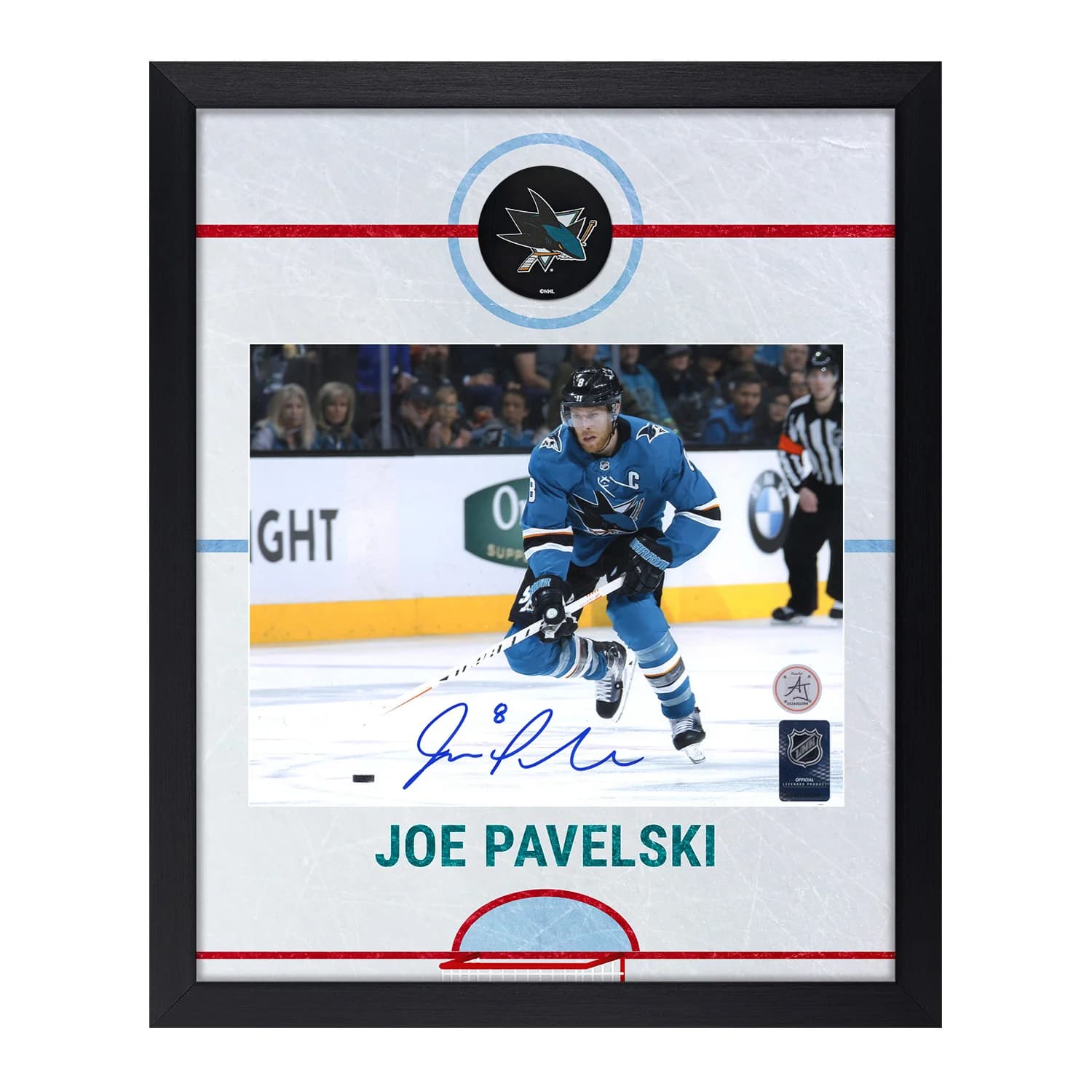 Joe Pavelski Autographed San Jose Sharks Graphic Rink 18x22 Frame Joe Pavelski Other 18x22-graphic-rink-frame, San Jose Sharks, supplier stock photo