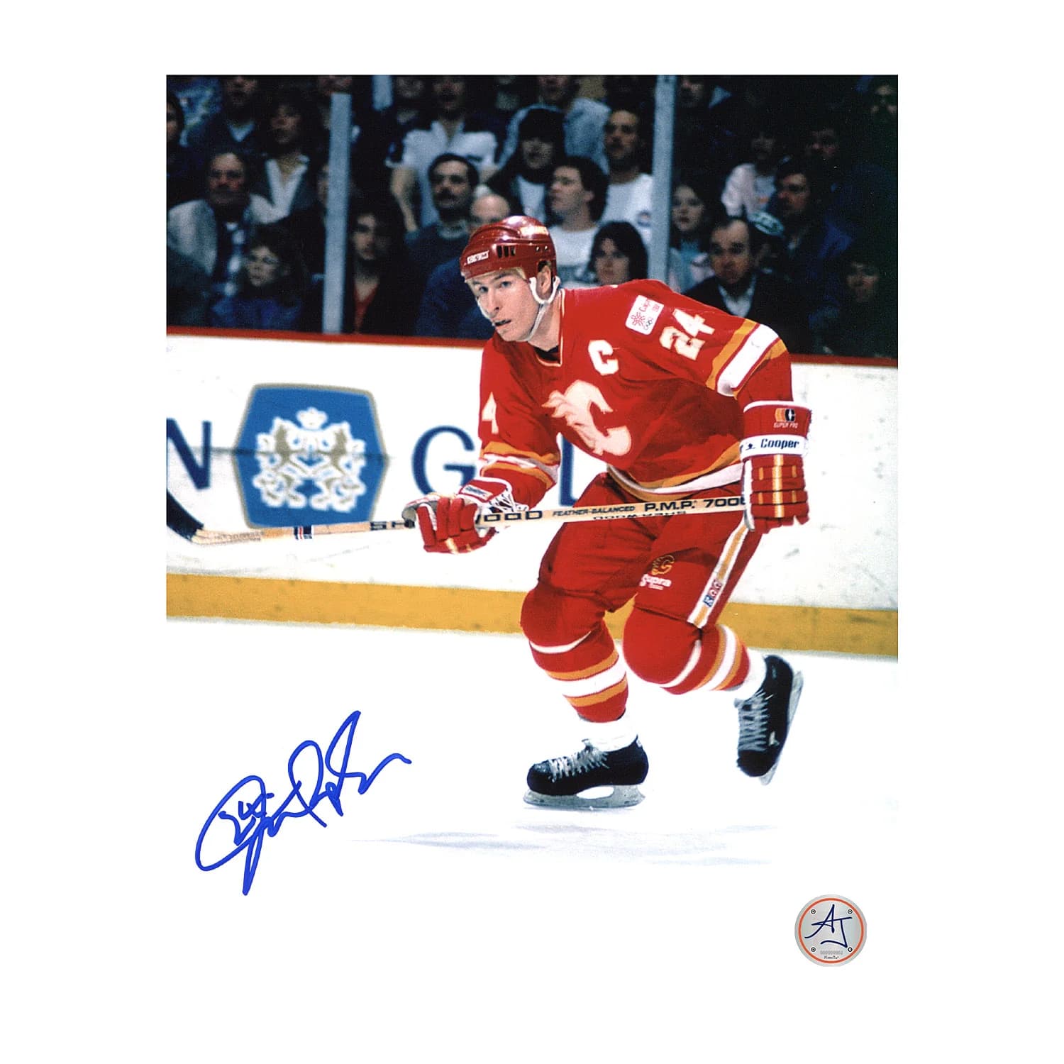 Jim Peplinski Autographed Calgary Flames Hockey 8x10 Photo Jim Peplinski Photo 8x10-hockey, Calgary Flames, supplier stock photo