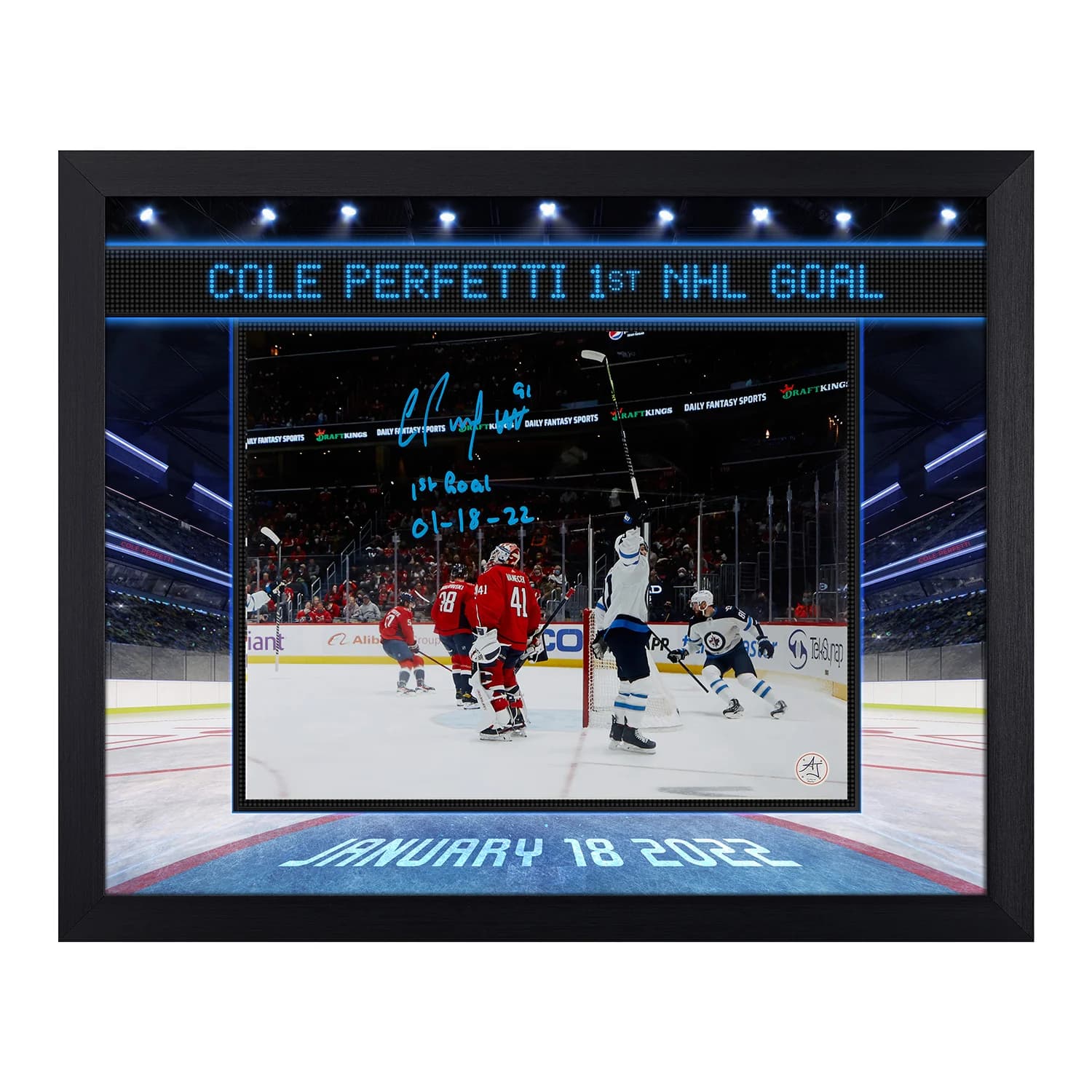 Cole Perfetti Signed & Dated Winnipeg Jets 1st Goal Graphic 18x22 Frame Cole Perfetti Other 18x22-dated-1st-goal-graphic-frame, Winnipeg Jets, supplier stock photo
