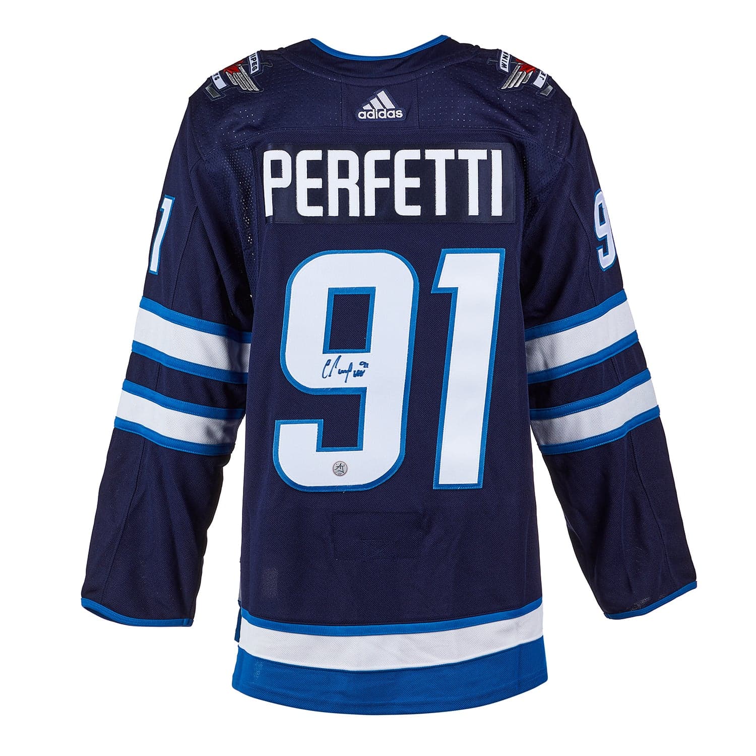 Cole Perfetti Autographed Winnipeg Jets adidas Jersey Cole Perfetti Jersey adidas, Winnipeg Jets, supplier stock photo