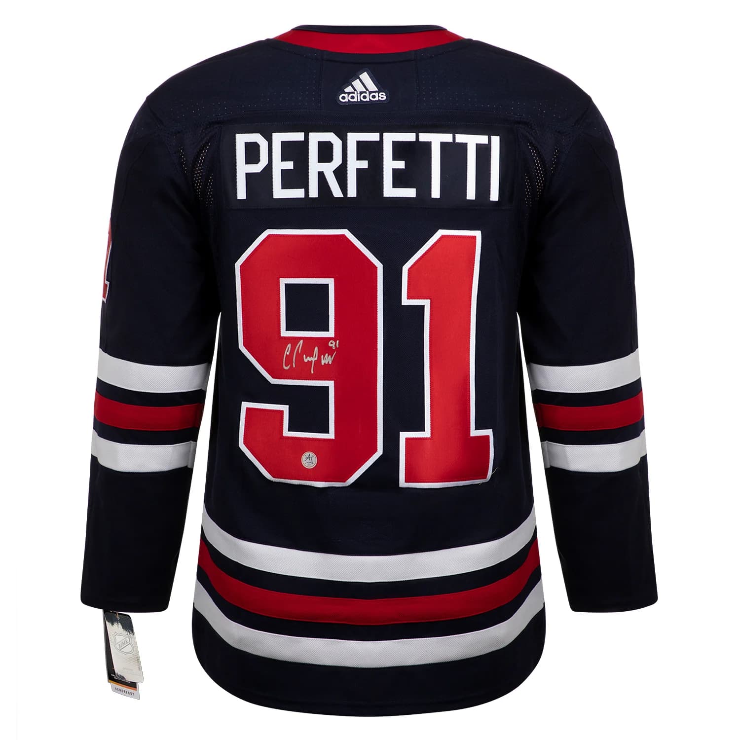 Cole Perfetti Signed Winnipeg Jets Navy Alt Retro adidas Jersey Cole Perfetti Jersey cole-perfetti-winnipeg-jets-navy-alt, Winnipeg Jets, supplier stock photo