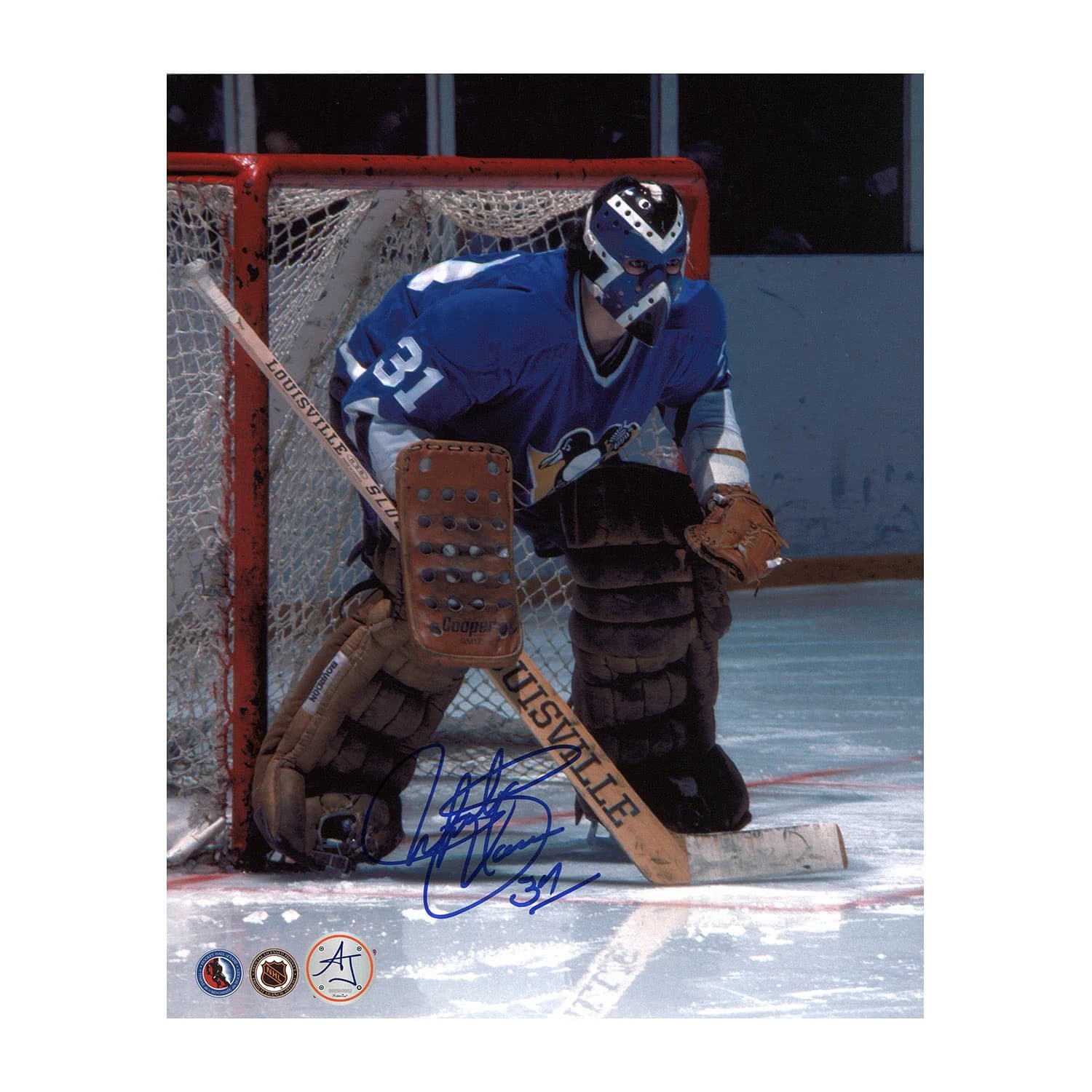 Michel Plasse Pittsburgh Penguins Autographed Goalie Mask 8x10 Photo Michel Plasse Photo 8x10-goalie-mask, Pittsburgh Penguins, supplier stock photo