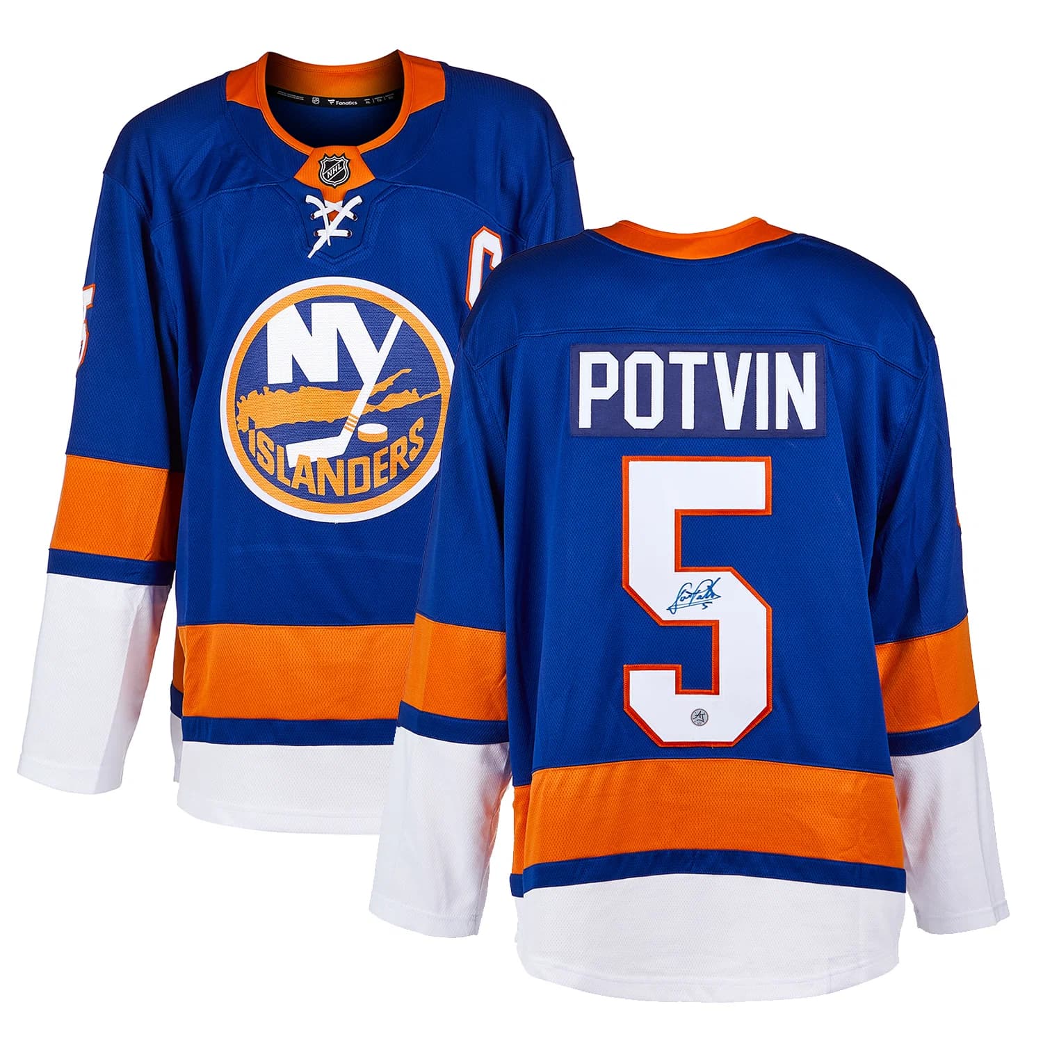 Denis Potvin Autographed New York Islanders Fanatics Breakaway Jersey Denis Potvin Jersey breakaway, New York Islanders, view 3, supplier stock photo