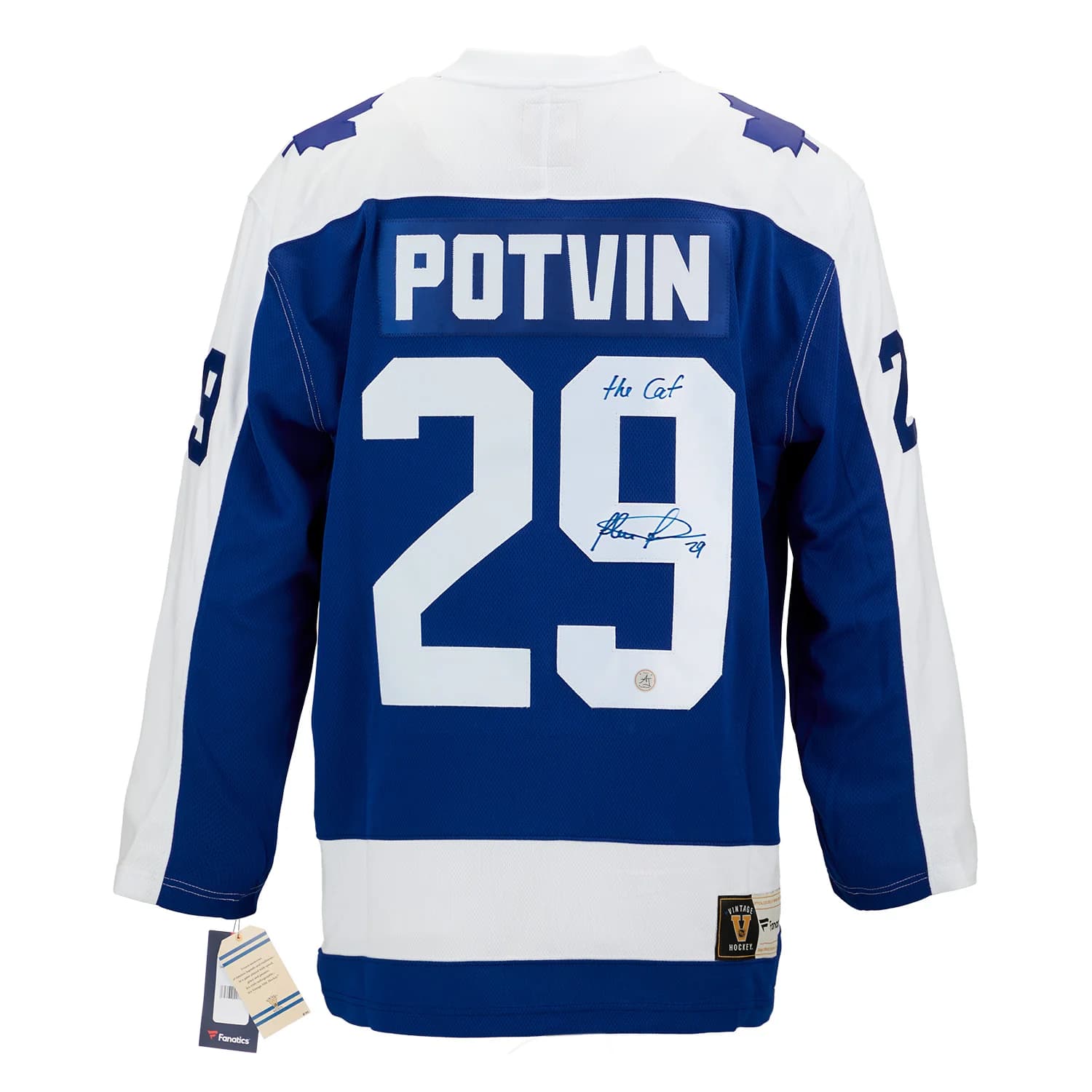 Felix Potvin Signed & Inscribed Toronto Maple Leafs Fanatics Throwback Jersey Felix Potvin Jersey inscribed-throwback, Toronto Maple Leafs, supplier stock photo