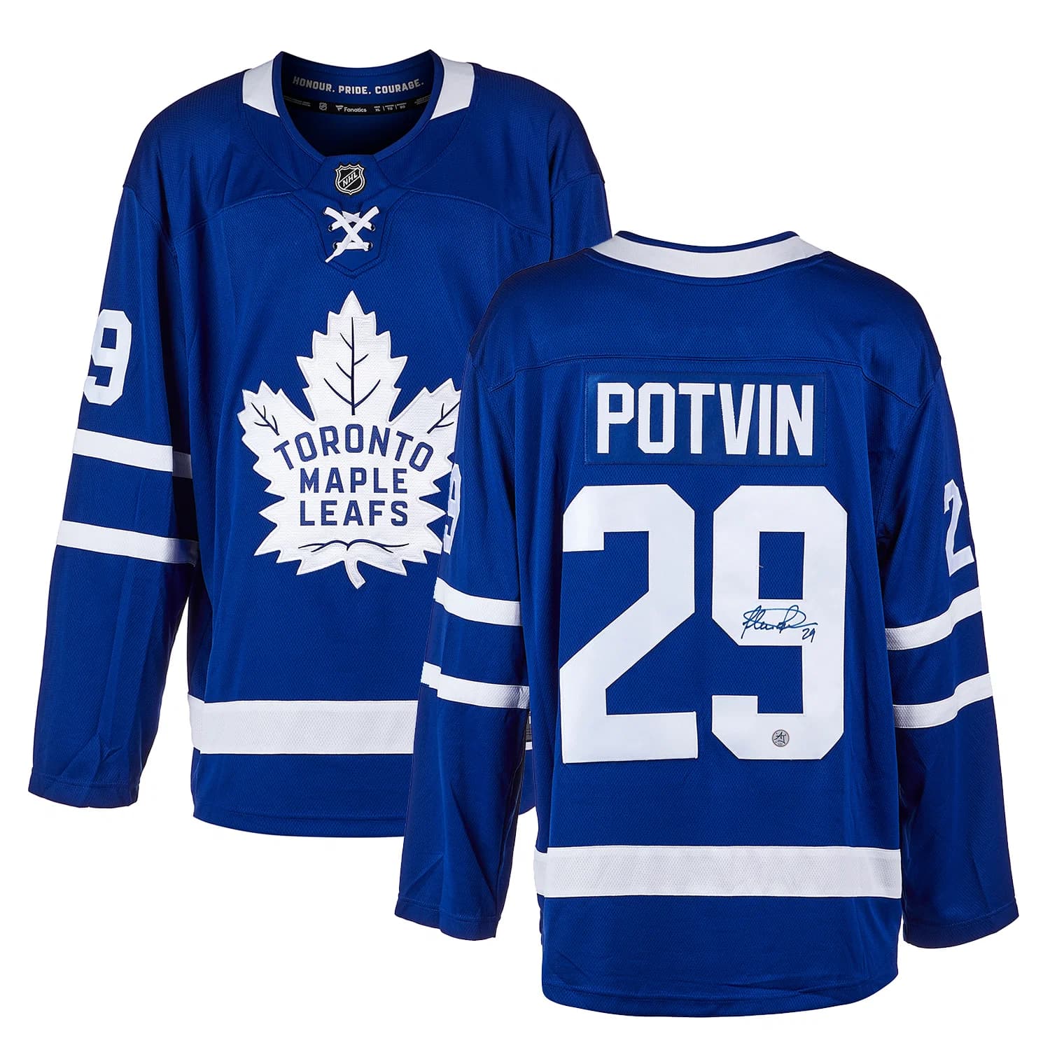 Felix Potvin Autographed Toronto Maple Leafs Fanatics Breakaway Jersey Felix Potvin Jersey breakaway, Toronto Maple Leafs, view 3, supplier stock photo