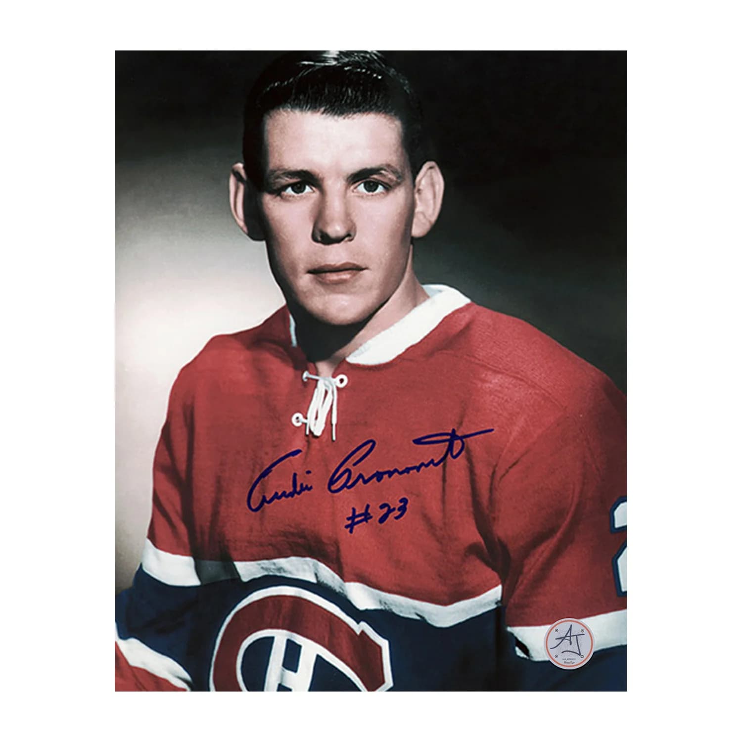 Andre Pronovost Autographed Montreal Canadiens Portrait 8x10 Photo Andre Pronovost Photo 8x10-portrait, Montreal Canadiens, supplier stock photo