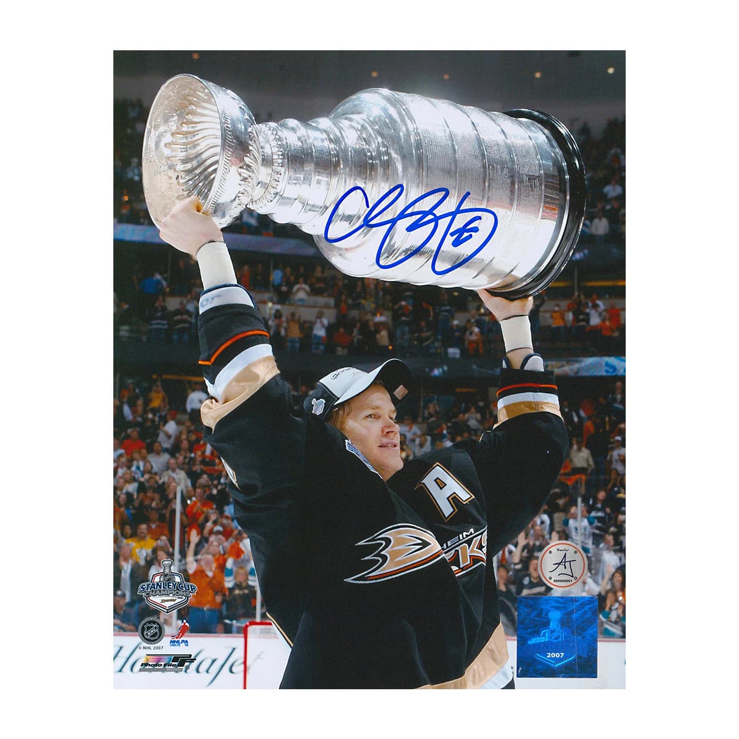 Chris Pronger Autographed Anaheim Ducks Stanley Cup 8x10 Photo Chris Pronger Photo 8x10-stanley-cup, Anaheim Ducks, supplier stock photo