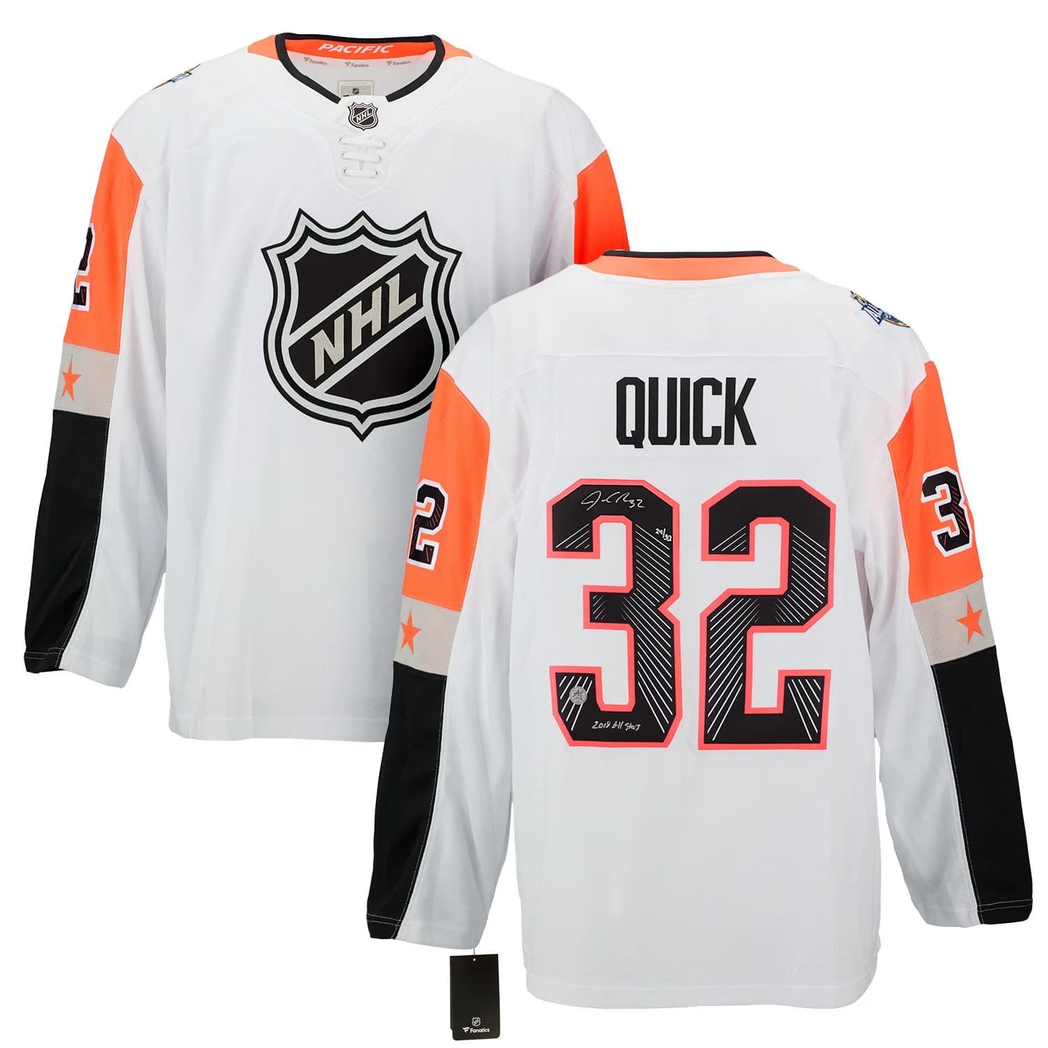 Jonathan Quick NHL 2018 All-Star Signed & Inscribed Fanatics Jersey #/32 Jonathan Quick Jersey nhl-2018-all-star-inscribed-32, view 3, supplier stock photo