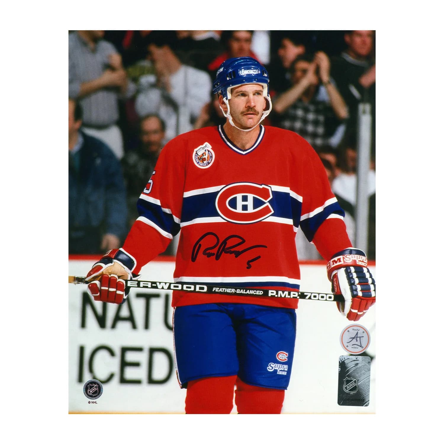 Rob Ramage Autographed Montreal Canadiens Game Action 8x10 Photo Rob Ramage Photo 8x10-game-action, Montreal Canadiens, supplier stock photo