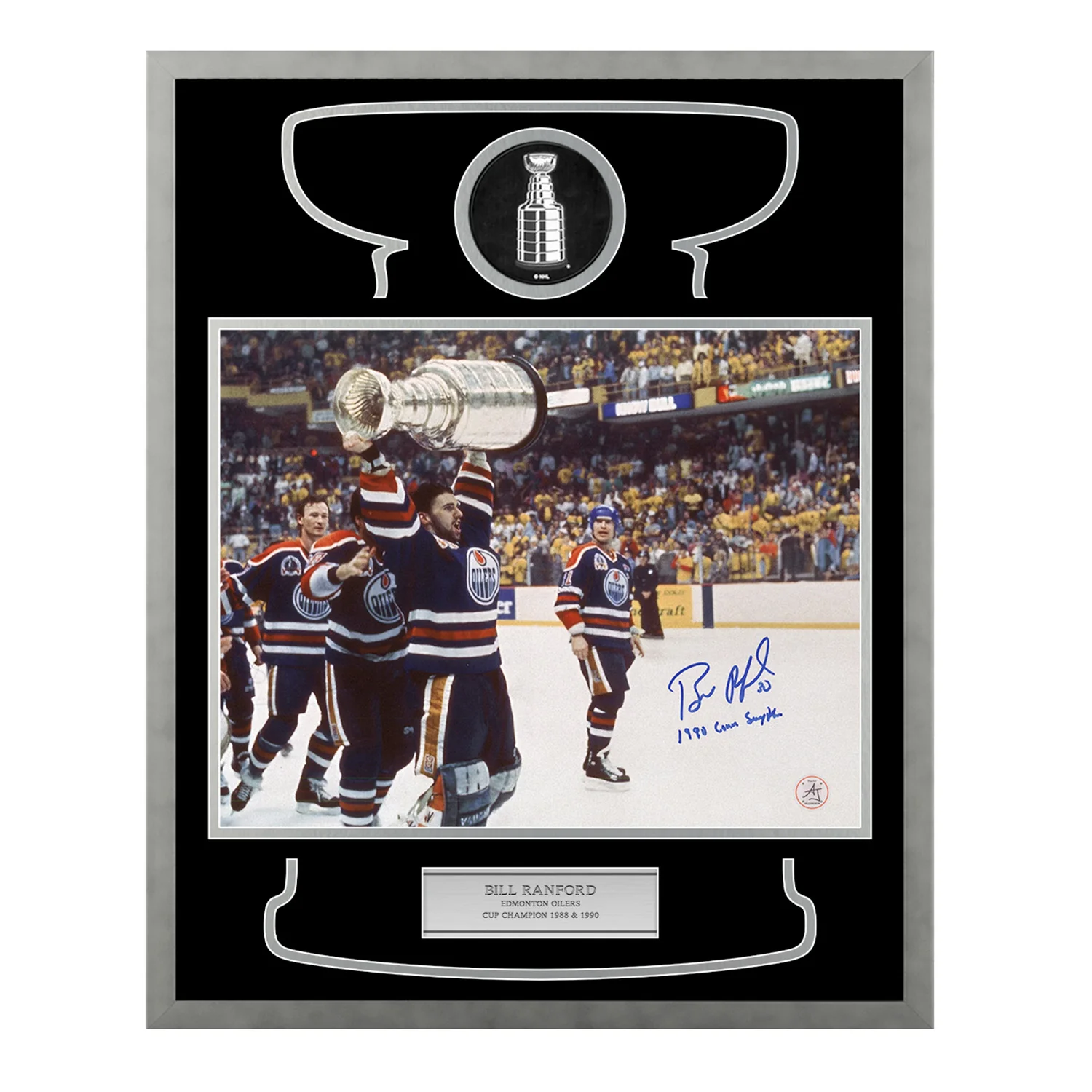 Bill Ranford Autographed Edmonton Oilers Cup Champion 17x21 Frame Bill Ranford Other 17x21-cup-champion-frame, Edmonton Oilers, supplier stock photo