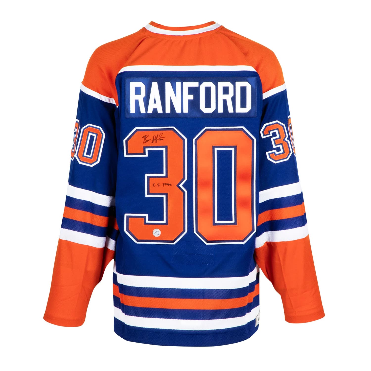 Bill Ranford Signed Edmonton Oilers 1990 Stanley Cup Classic adidas Jersey Bill Ranford Jersey 1990-stanley-cup-classic-adidas, Edmonton Oilers, supplier stock photo