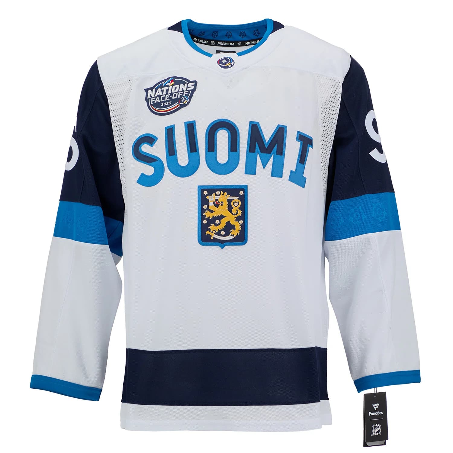 Mikko Rantanen Signed Team Finland 4 Nations Face-Off Fanatics Premium Jersey Mikko Rantanen Jersey mikko-rantanen-team-finland-4-nations, view 2, supplier stock photo