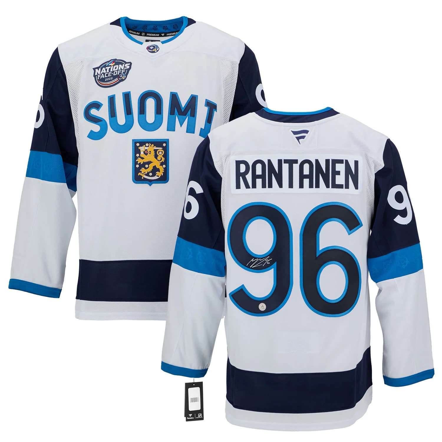 Mikko Rantanen Signed Team Finland 4 Nations Face-Off Fanatics Premium Jersey Mikko Rantanen Jersey mikko-rantanen-team-finland-4-nations, view 3, supplier stock photo
