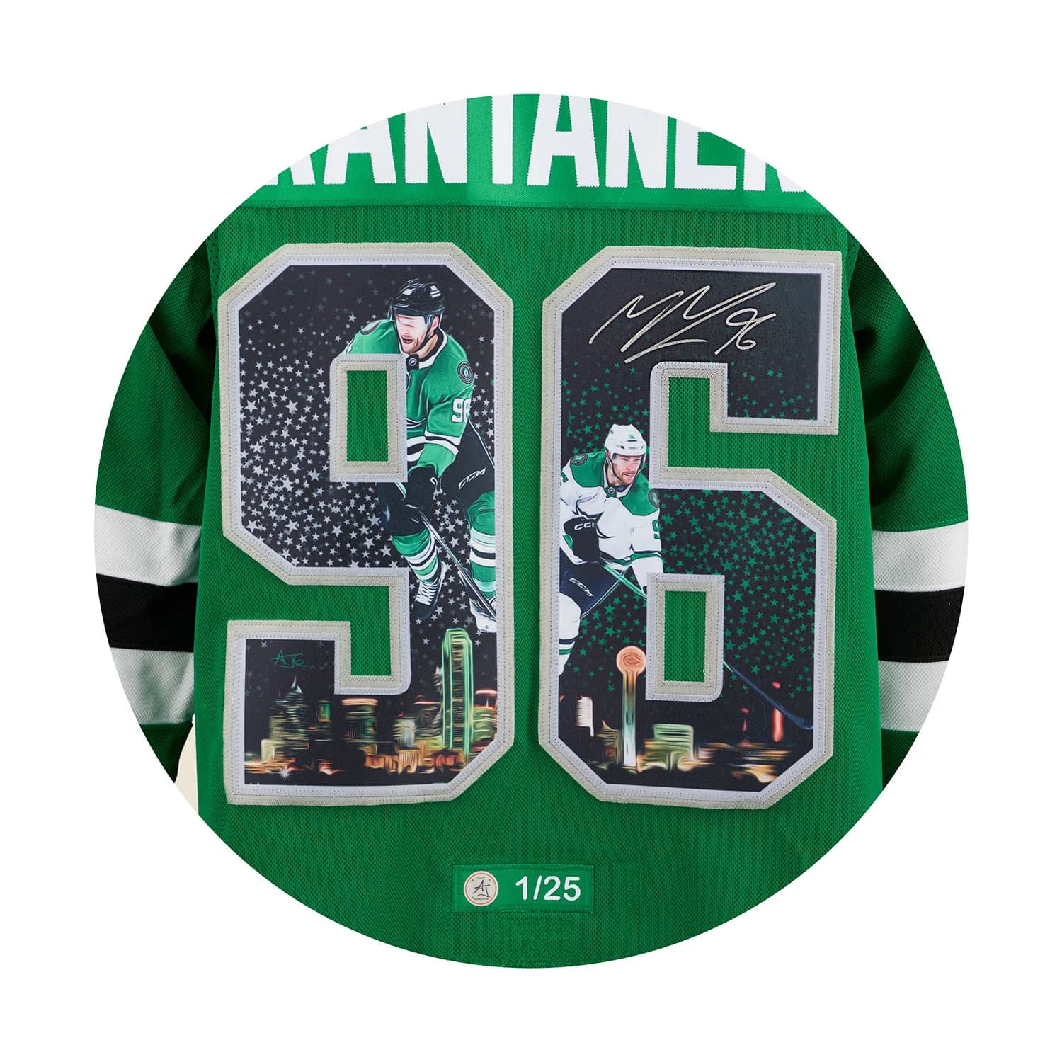 Mikko Rantanen Signed Dallas Stars Night Skyline Art Jersey #1/25 Mikko Rantanen Jersey mikko-rantanen-dallas-stars-night-skyline, Dallas Stars, view 3, supplier stock photo