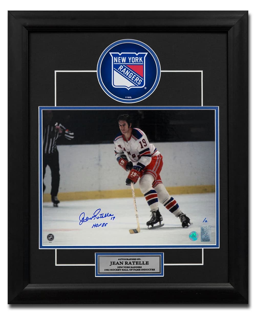Jean Ratelle New York Rangers Autographed Large Logo 20x24 Frame #/19 Jean Ratelle Other 20x24-large-logo-frame-19, New York Rangers, supplier stock photo